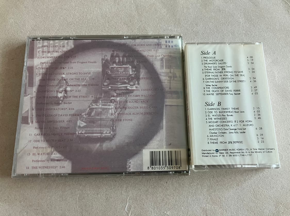 존 F.케네디 영화 JFK OST 라이센스 초판 미개봉 CD 카세트테이프 상품이미지5