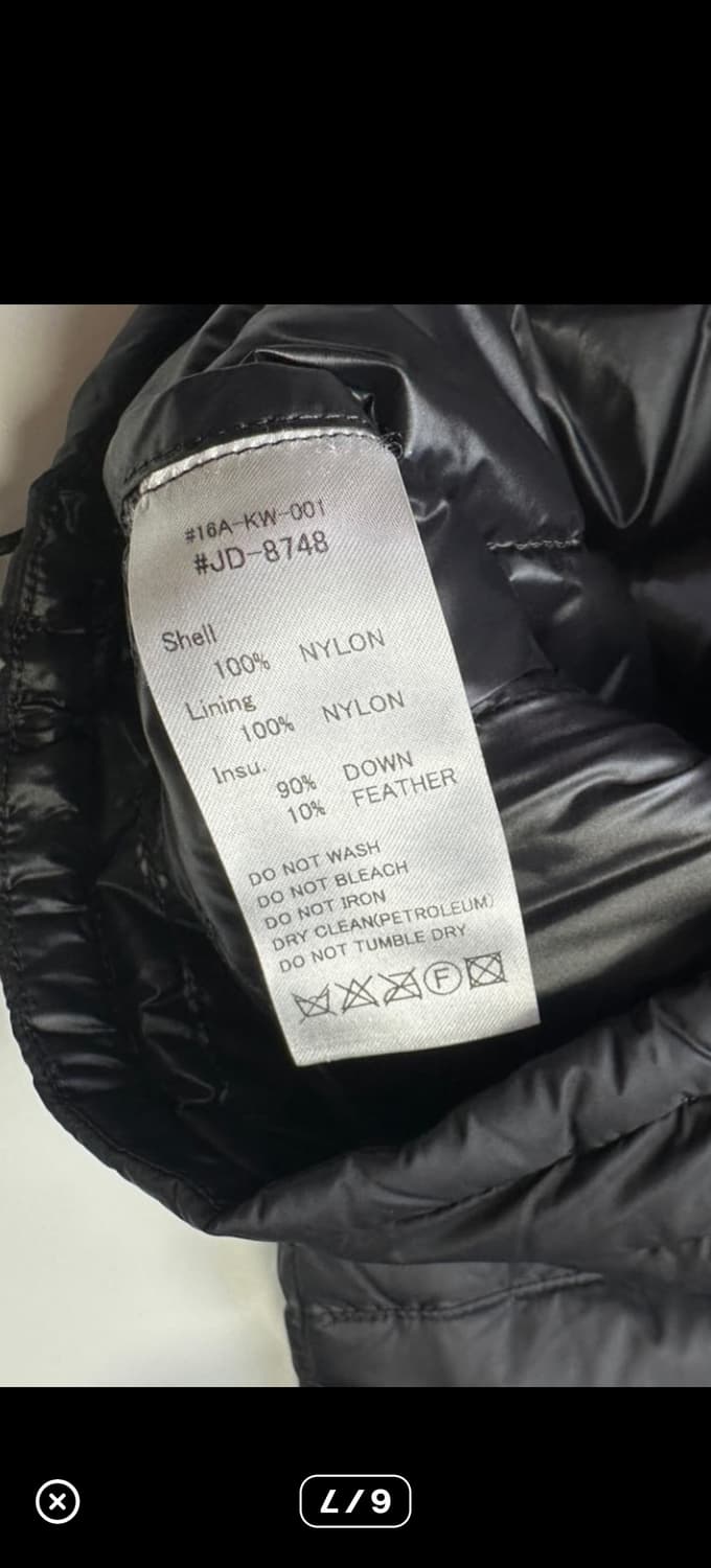 정품.단톤 여성 경량 패딩 검정 M사이즈 상품이미지6