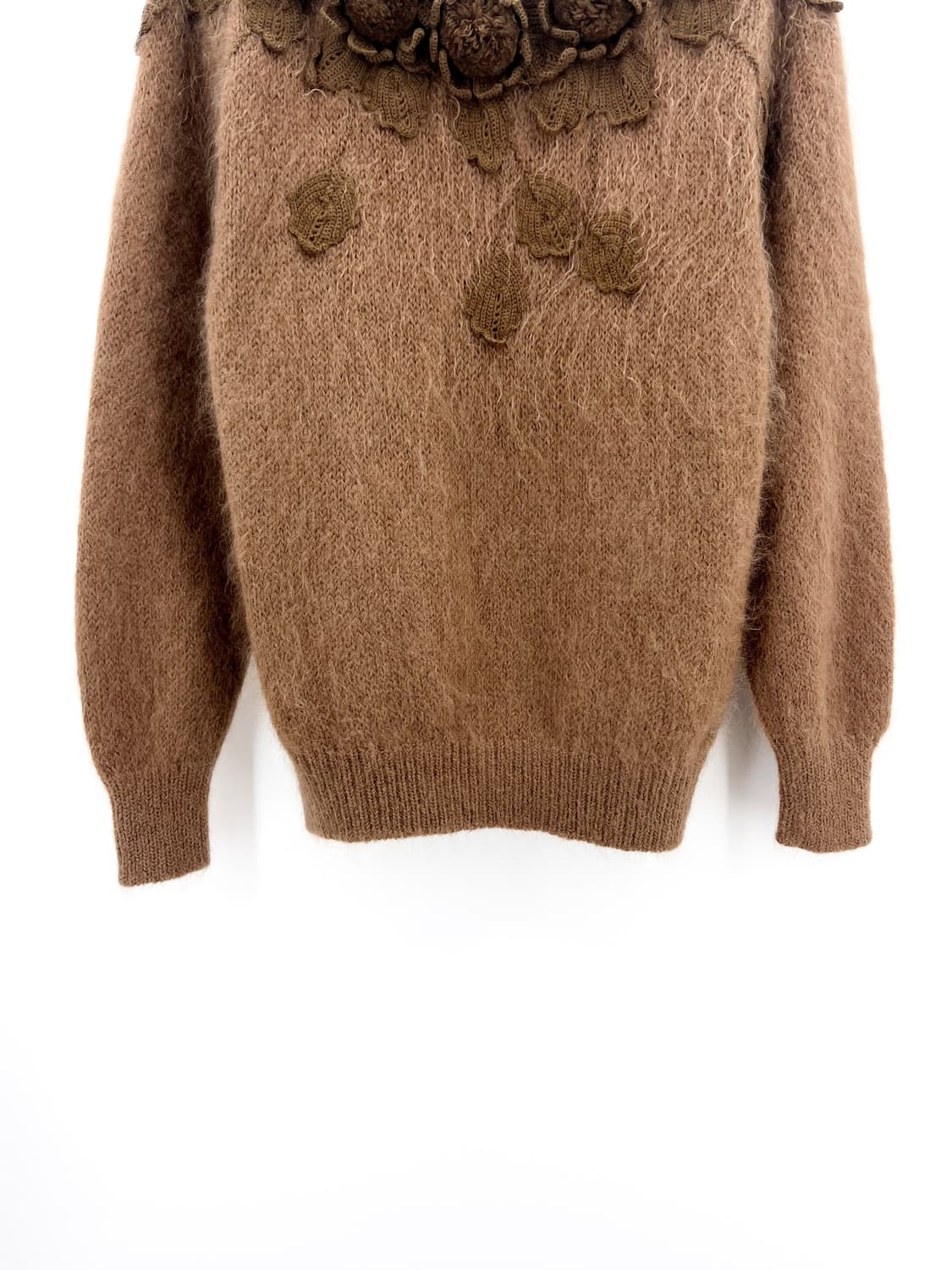 빈티지 플라워 코사지 울 니트 상품이미지5