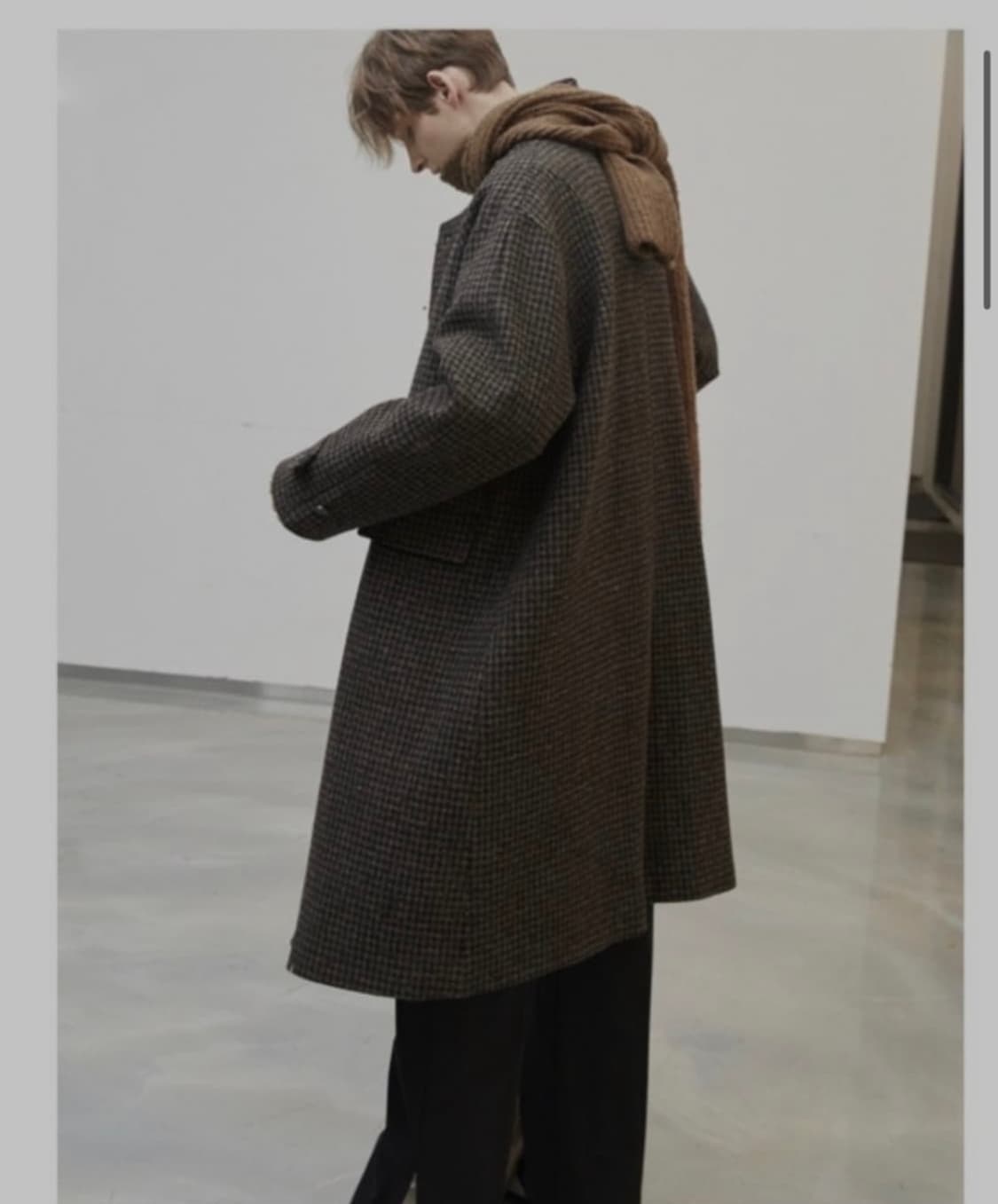 알렌느 체크 브라운 발마칸 코트 상품이미지1