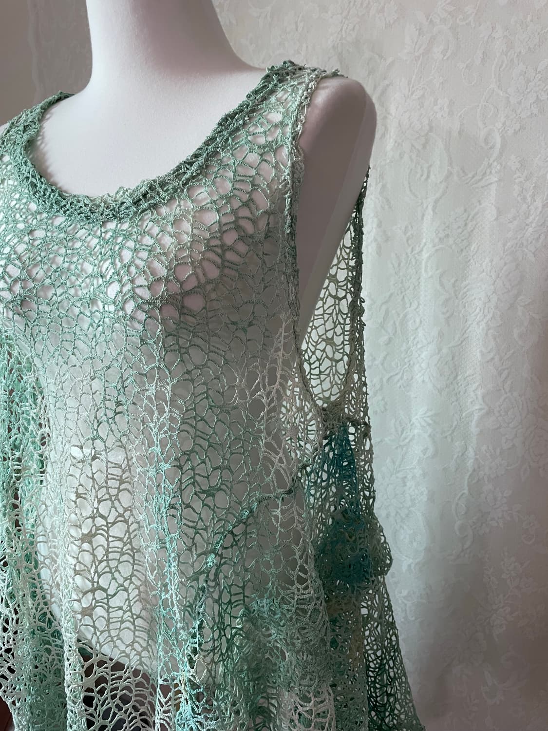 민트 시스루 네트 롱베스트  상품이미지4