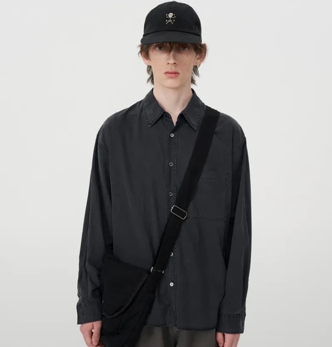 [새상품] 인사일런스 워시드 코튼 메신저백 BLACK 상품이미지2