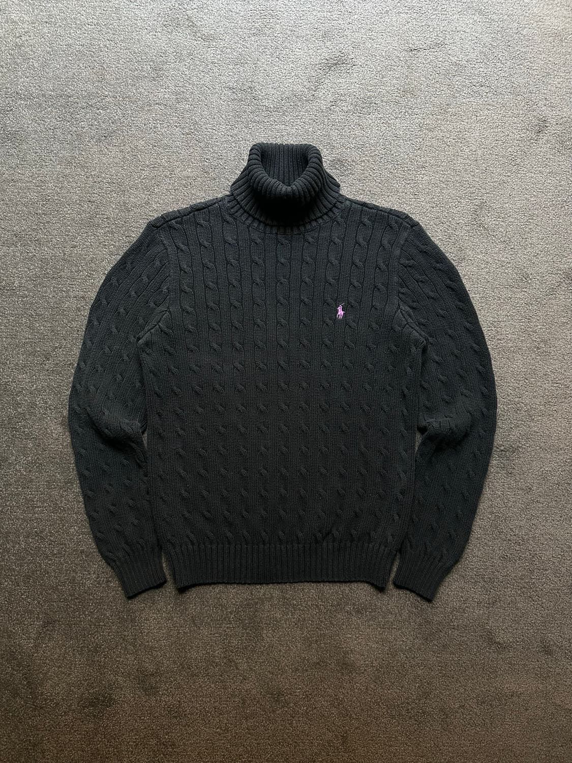 폴로 랄프로렌 스포츠 블랙 꽈배기 터틀넥 니트 XL 상품이미지1