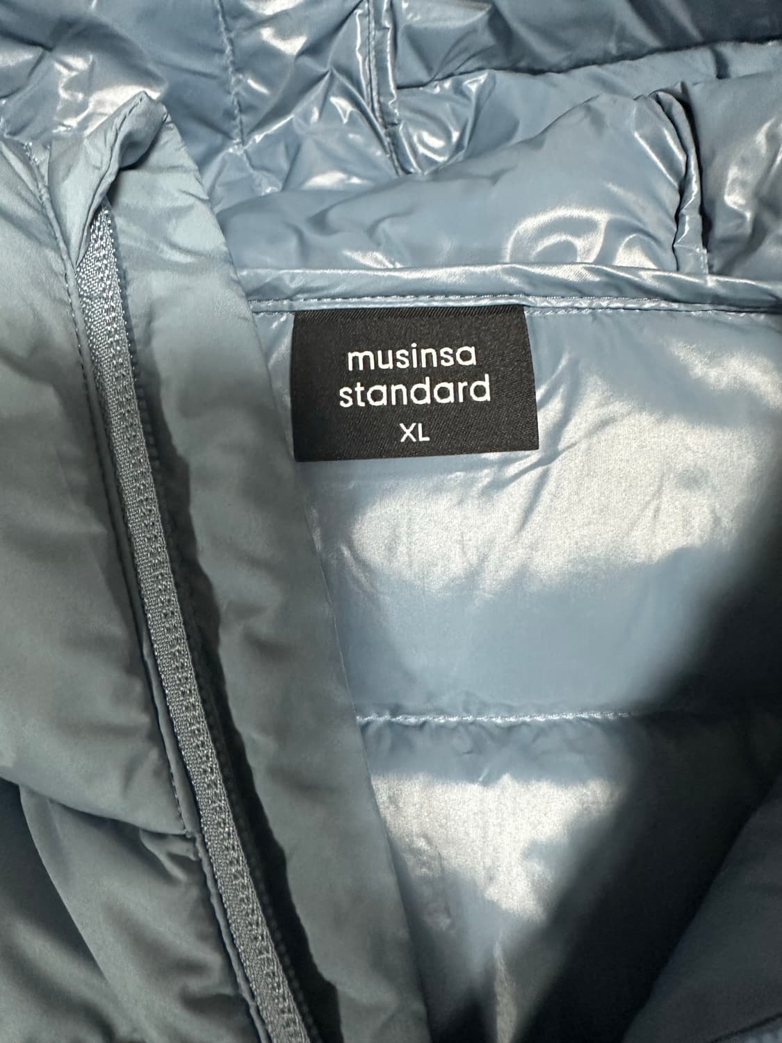 [XL] 무신사 시티레저 후디드 경량 패딩 문블루 상품이미지3