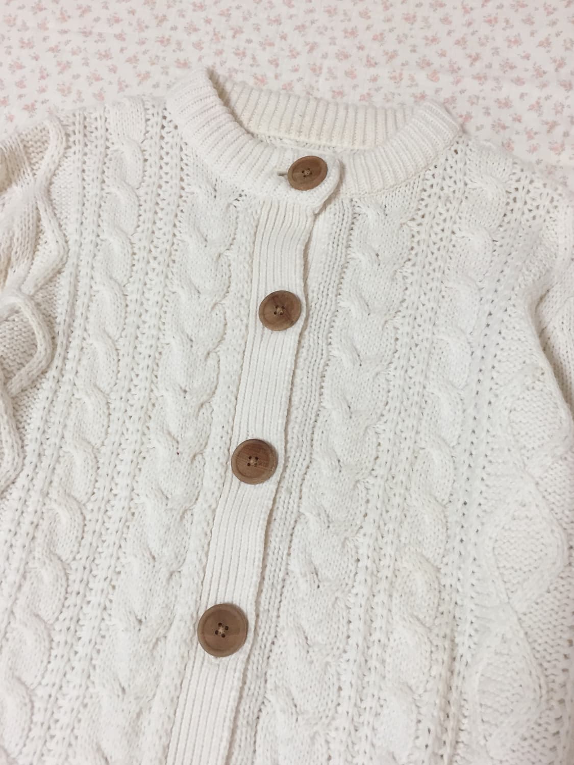 빈티지 모리걸 화이트 꽈배기 가디건 상품이미지2