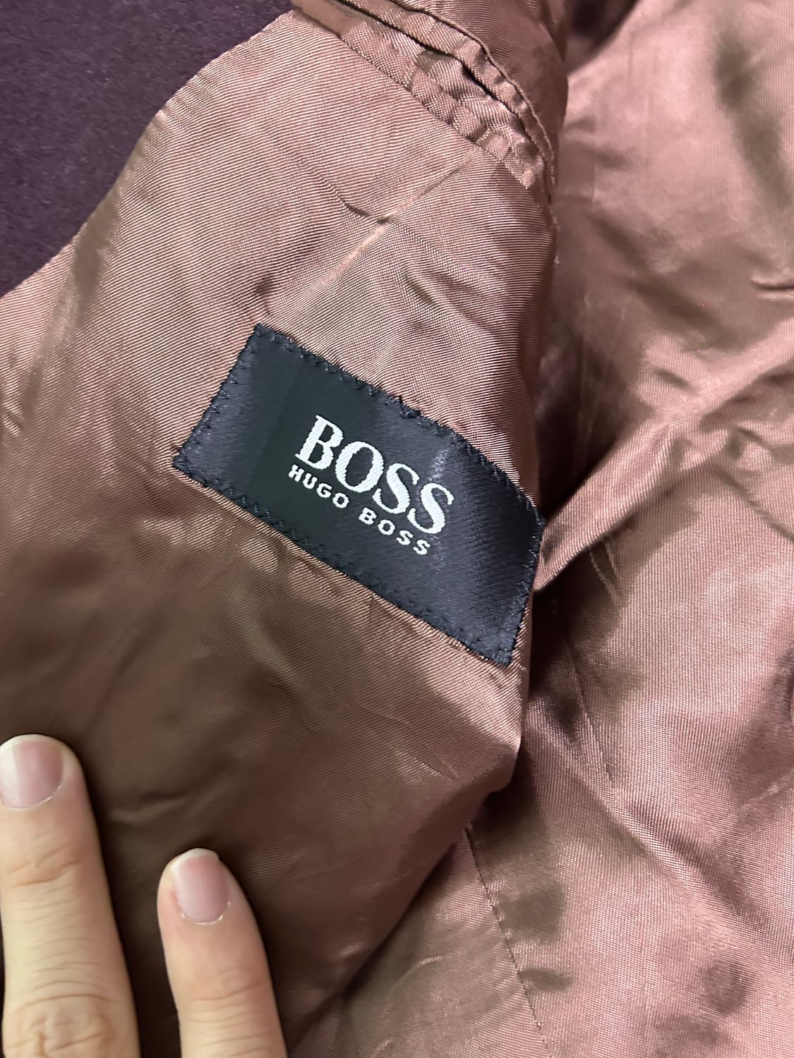 휴고보스 로로피아나원단 캐시혼방 버건디 더블 블레이저 105 상품이미지4