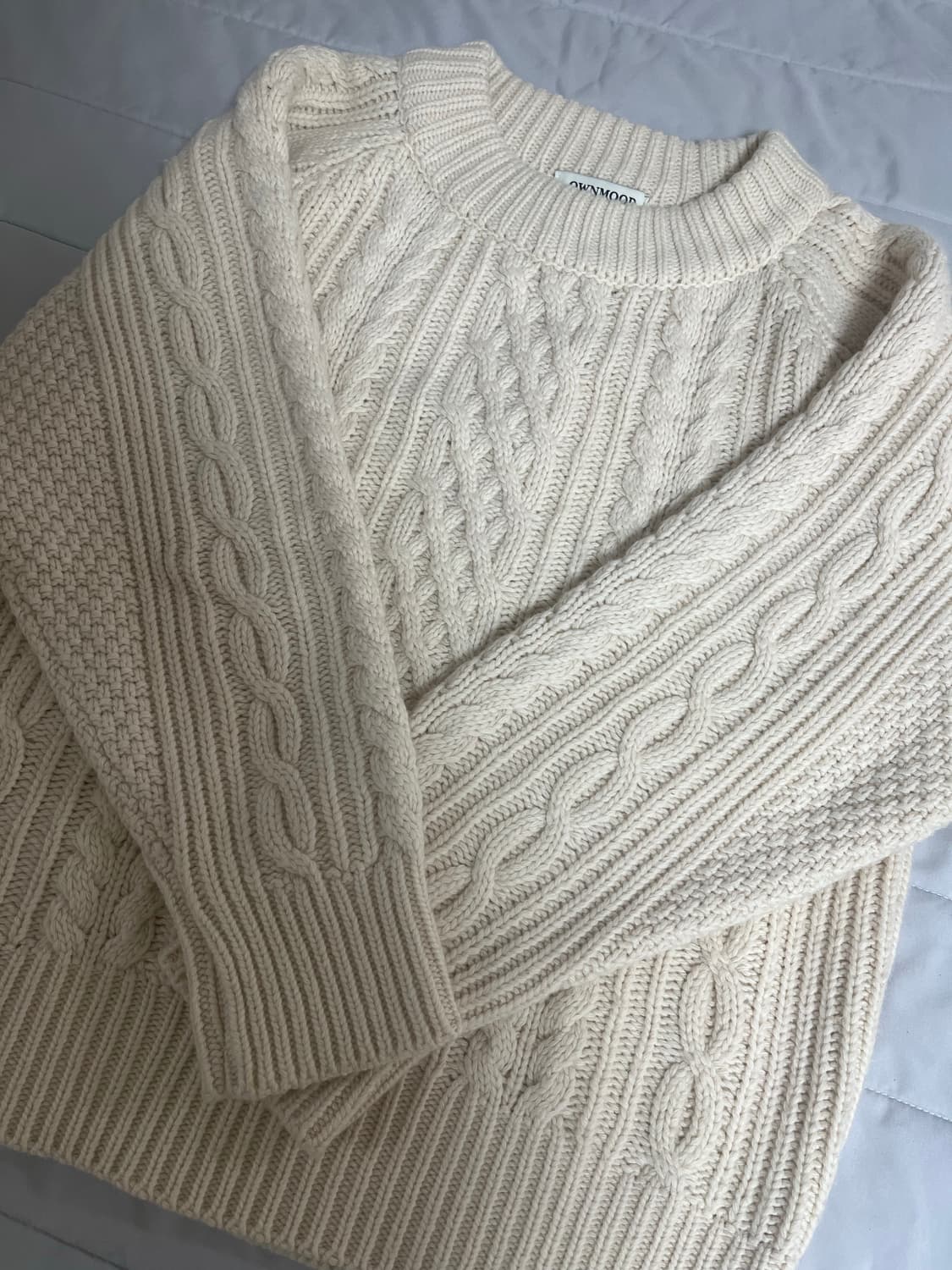 온무드 캐롤 케이블 니트 아이보리 상품이미지2