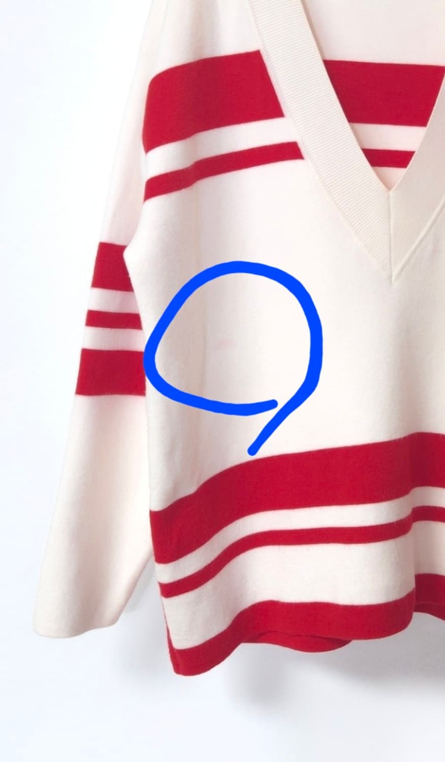 산드로 브이넥 스트라이프 루즈핏 니트 탑 1 사이즈 상품이미지10