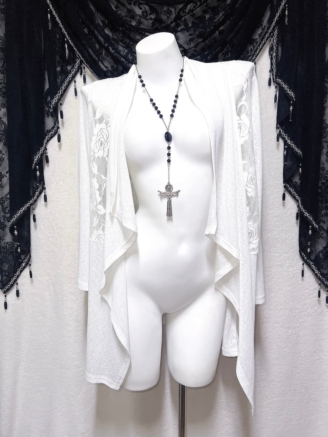 로맨틱고딕 엔젤릭 오리엔탈 퓨어화이트 레이스 로브 가디건 핀터 페어리 상품이미지7