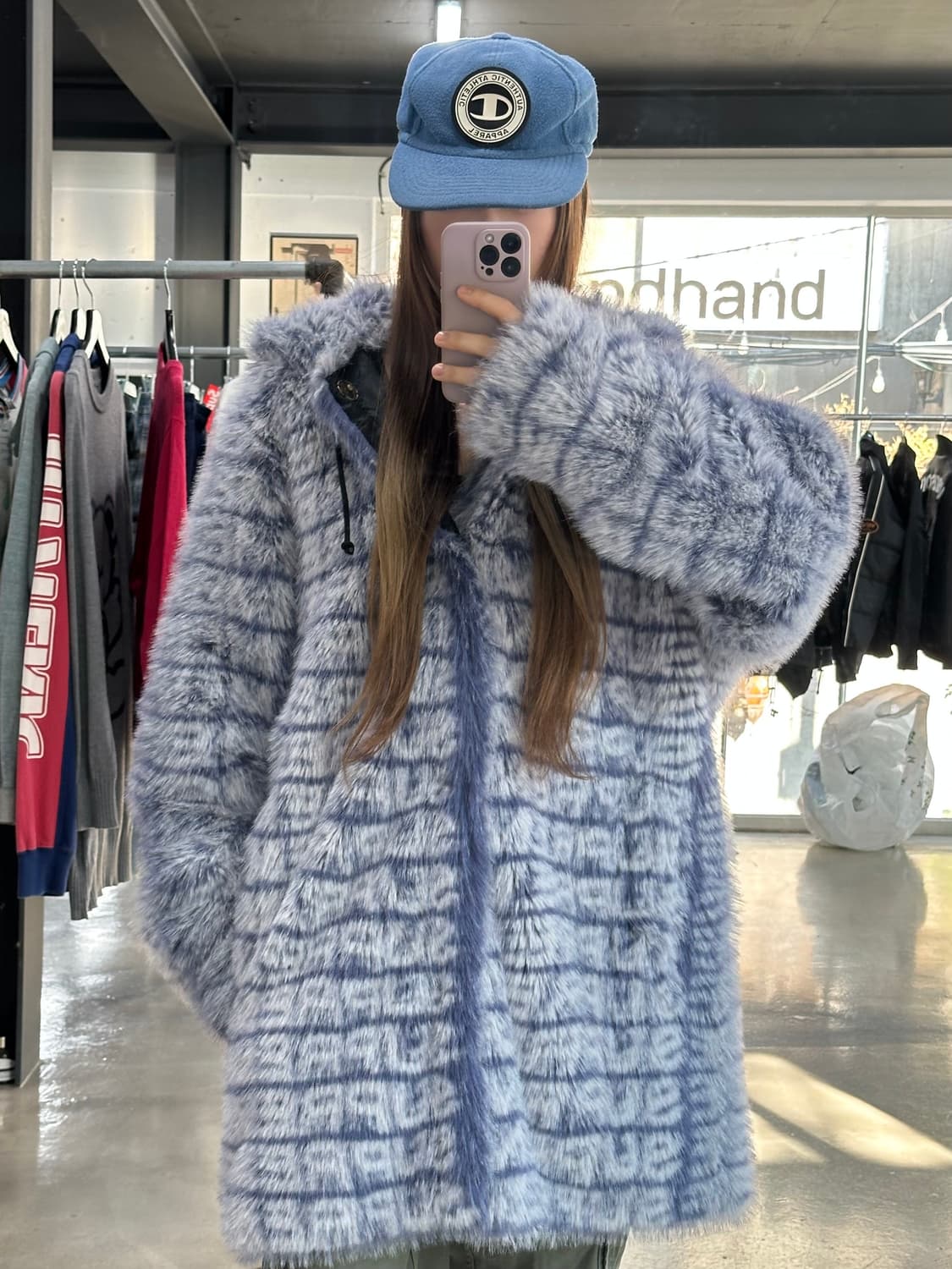 슈프림 22SS 풀로고 폭스퍼 후드코트 상품이미지5