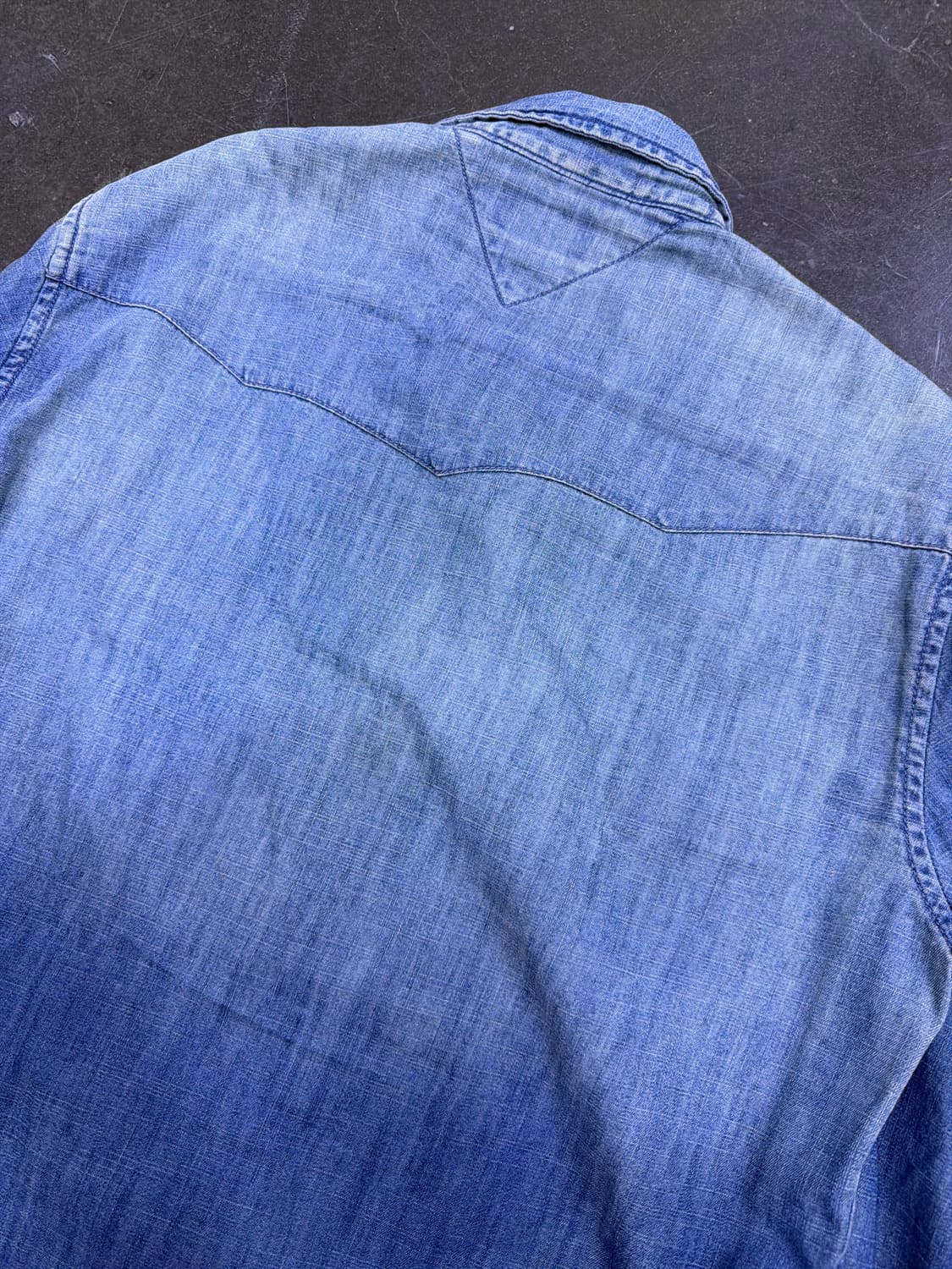 타미힐피거 웨스턴 3라인 스티치 빈티지 워싱 데님셔츠 L 상품이미지8