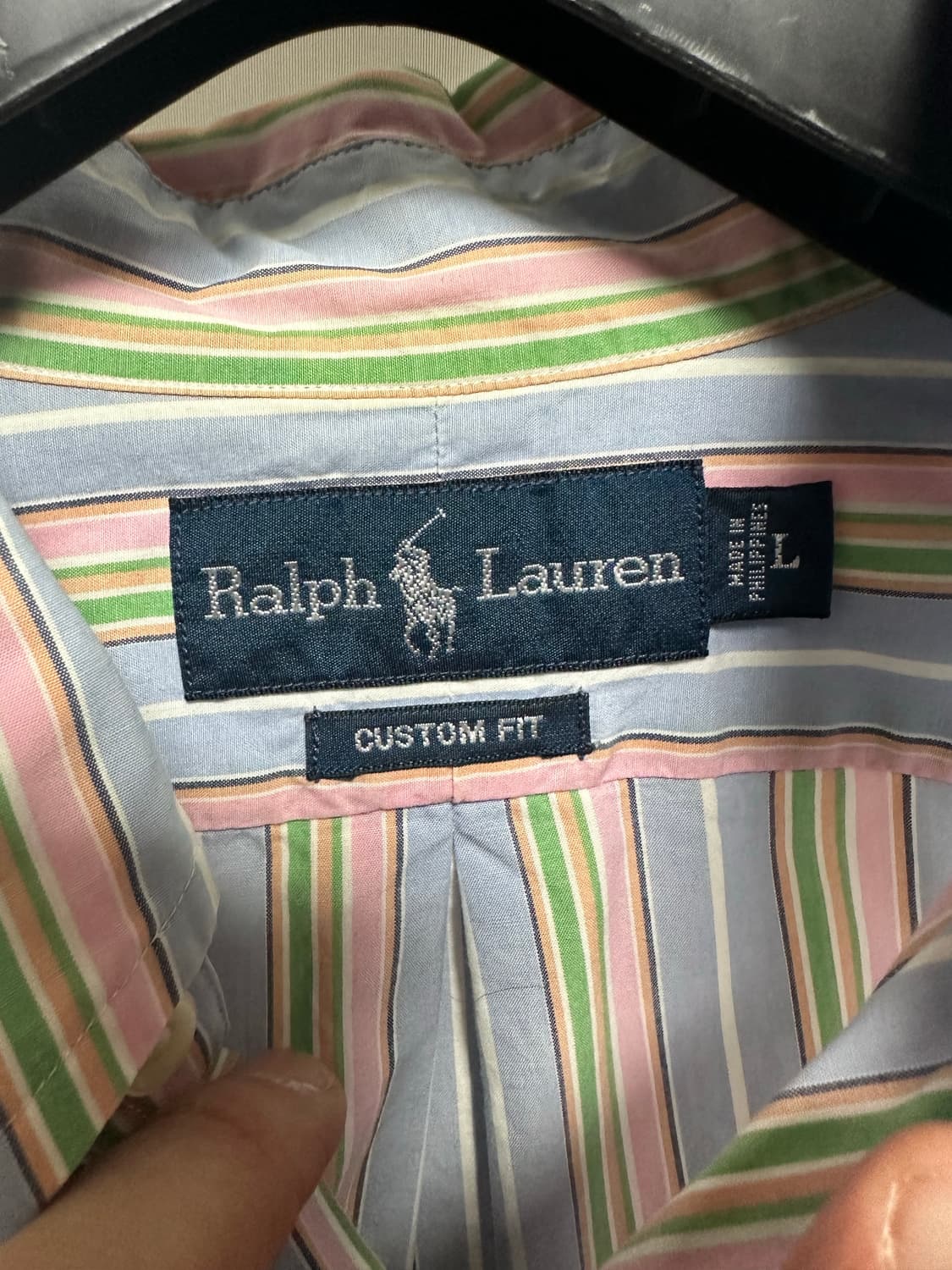 no.163 폴로 랄프로렌 멀티스트라이프 셔츠 L 상품이미지4