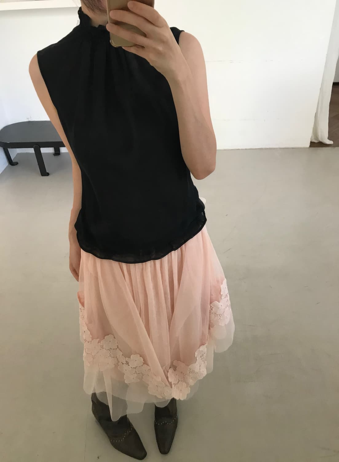 vintage pink lace skirt 상품이미지7