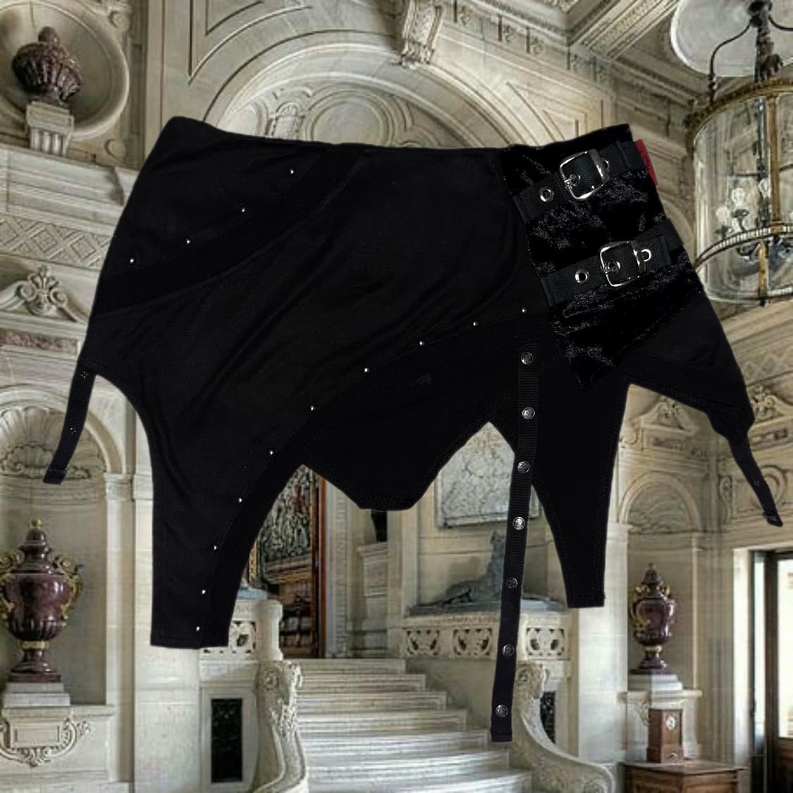 Garter punk layered skirt 상품이미지1