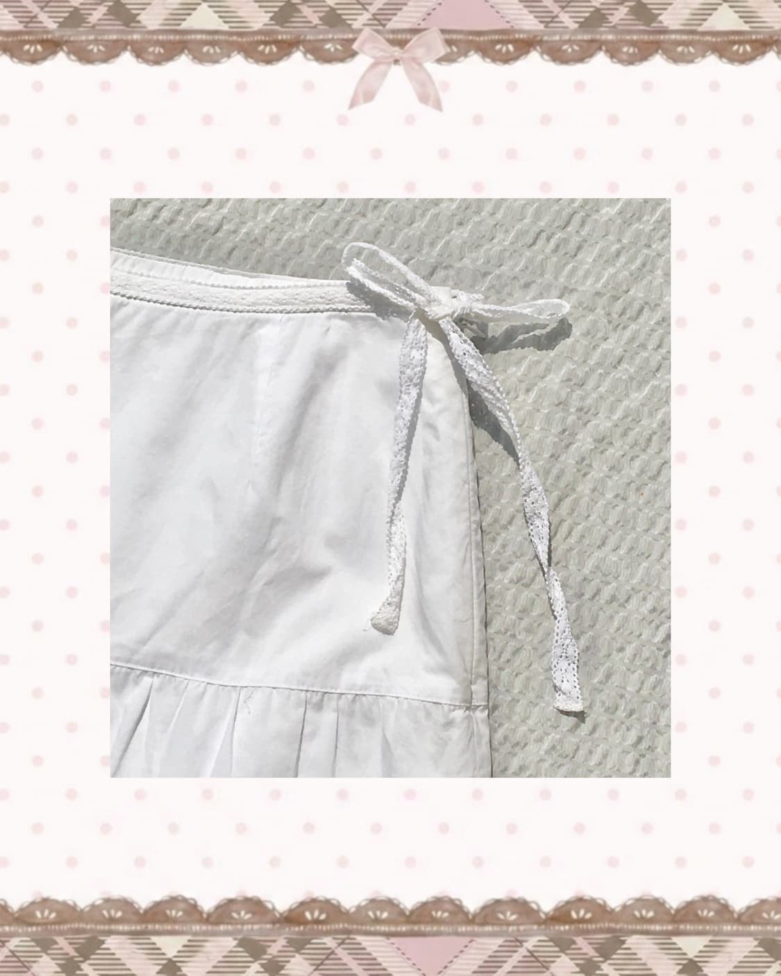화이트 레이스 면 미디스커트 상품이미지2