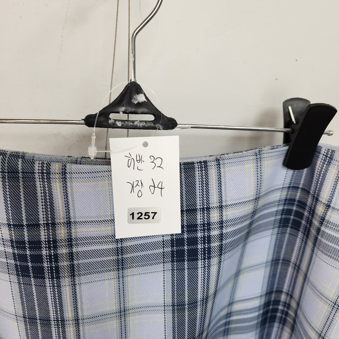 패치워크 체크 패턴 머메이드 롱 스커트 상품이미지6