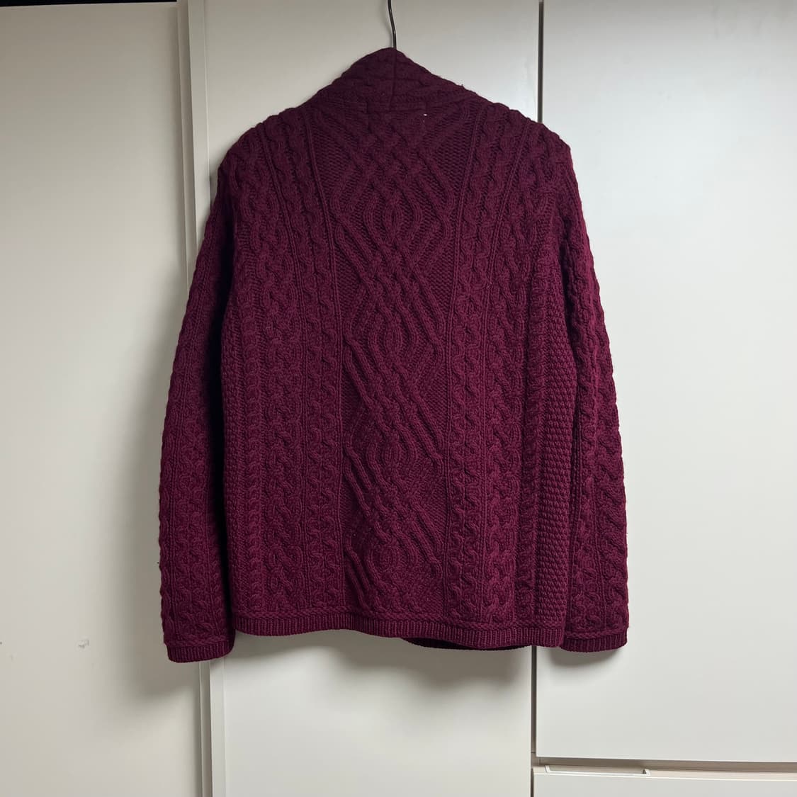 아란스웨터마켓 피셔맨 사선 하이넥 니트집업 상품이미지3