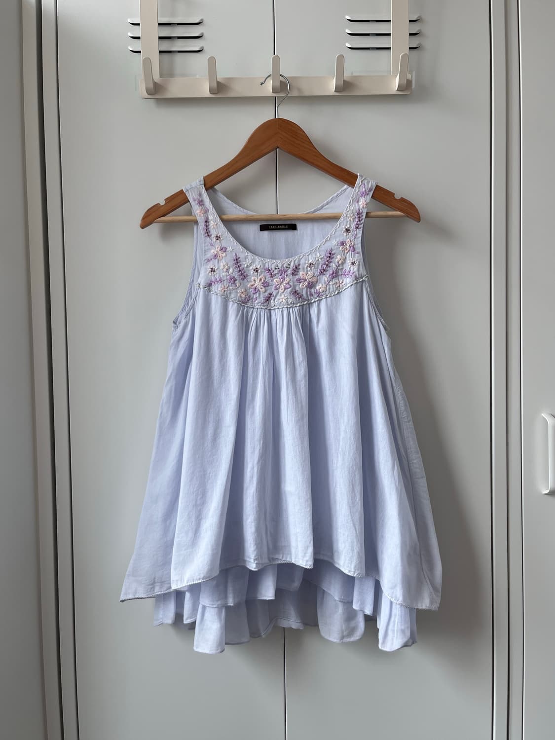 Ciaopanic 파스텔 꽃 자수 레이어드 슬리브리스 상품이미지6