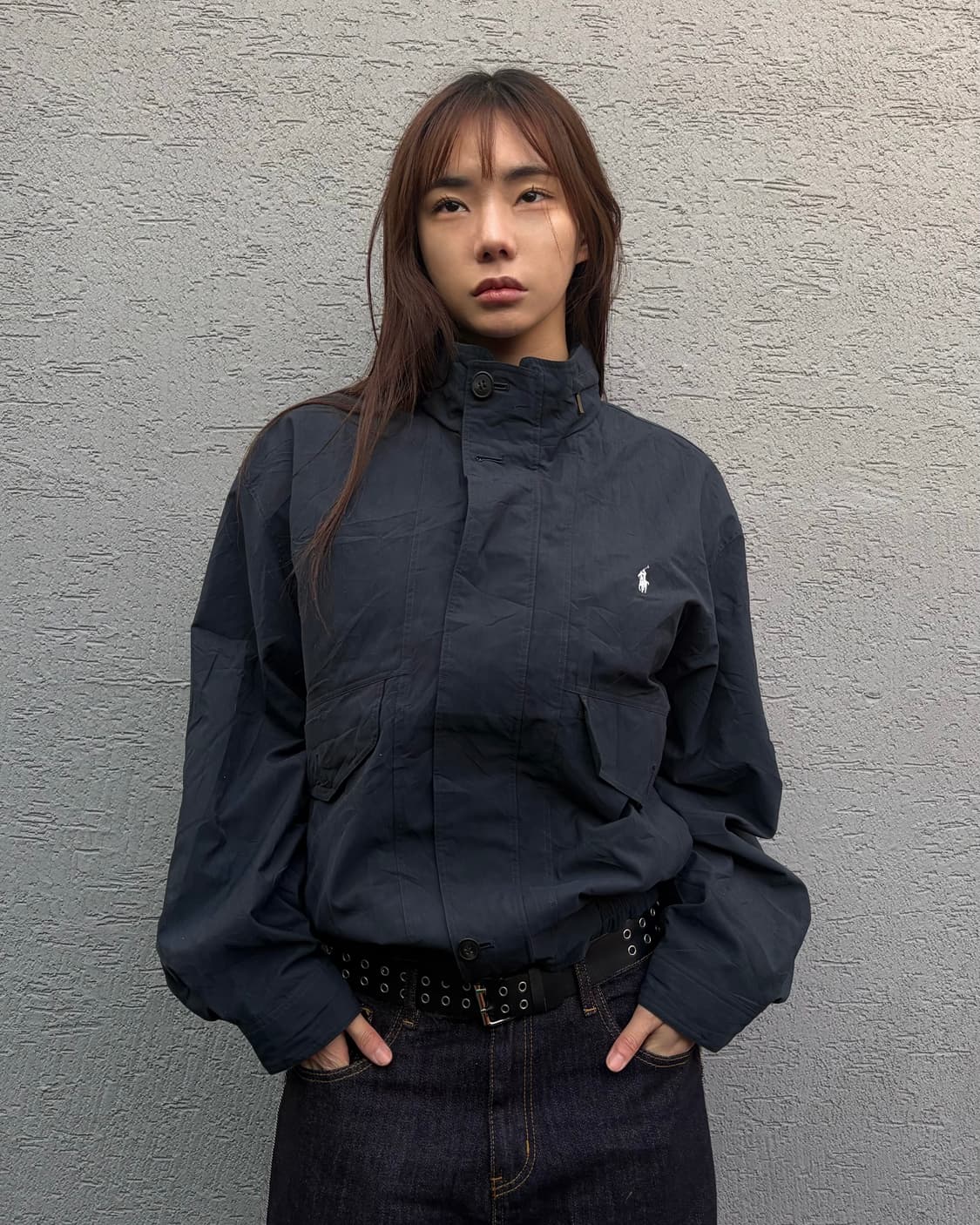 90s POLO dark navy white pony bluson jac 상품이미지3