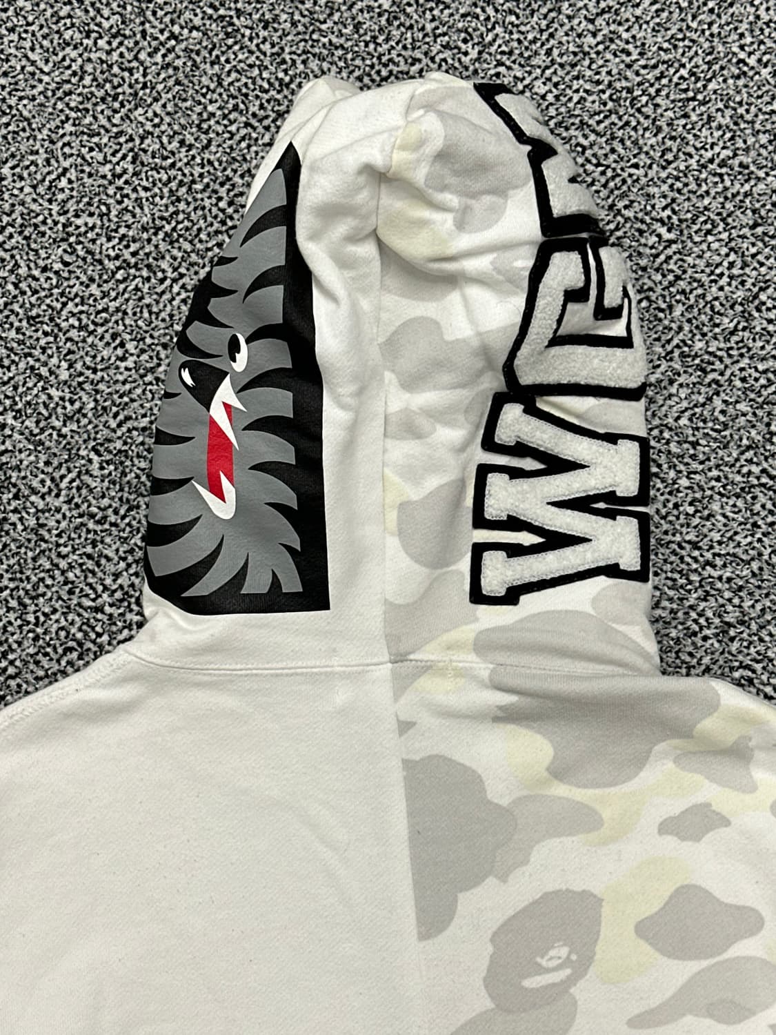 베이프 샤크 화이트 후드집업 상품이미지8