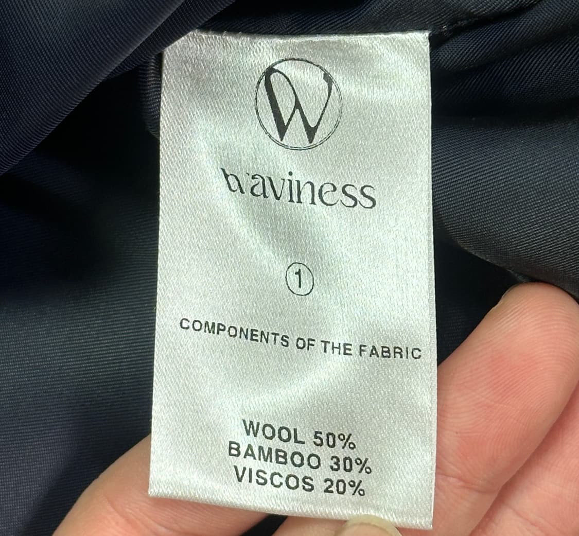 (1) 웨이비니스 시그니처 라인 울 크롭 자켓 네이비 상품이미지3