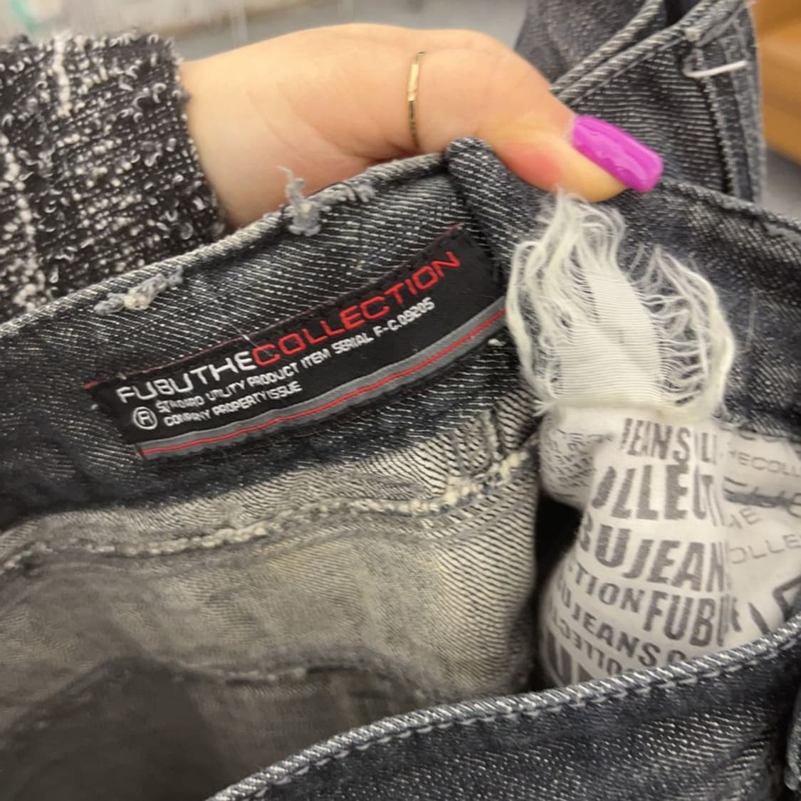 푸부 FUBU 올드스쿨 에스닉 패턴 데님팬츠 36인치 C06757 상품이미지6