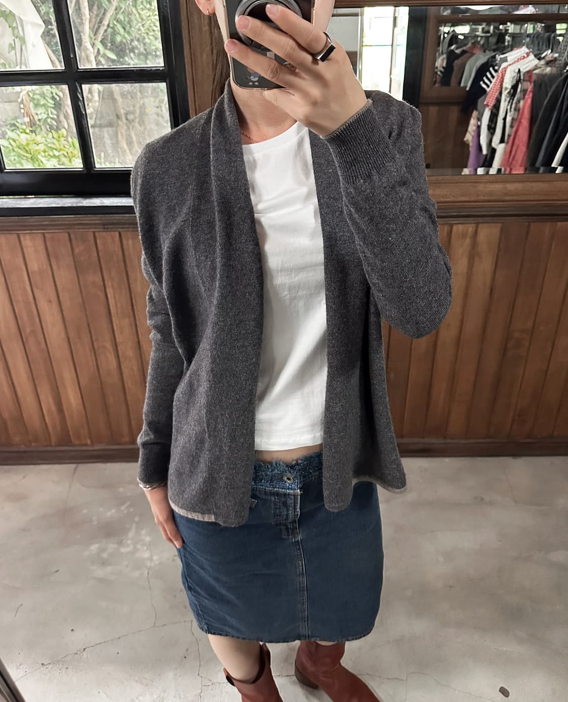JIL SANDER wool drape cardigan grey 상품이미지2