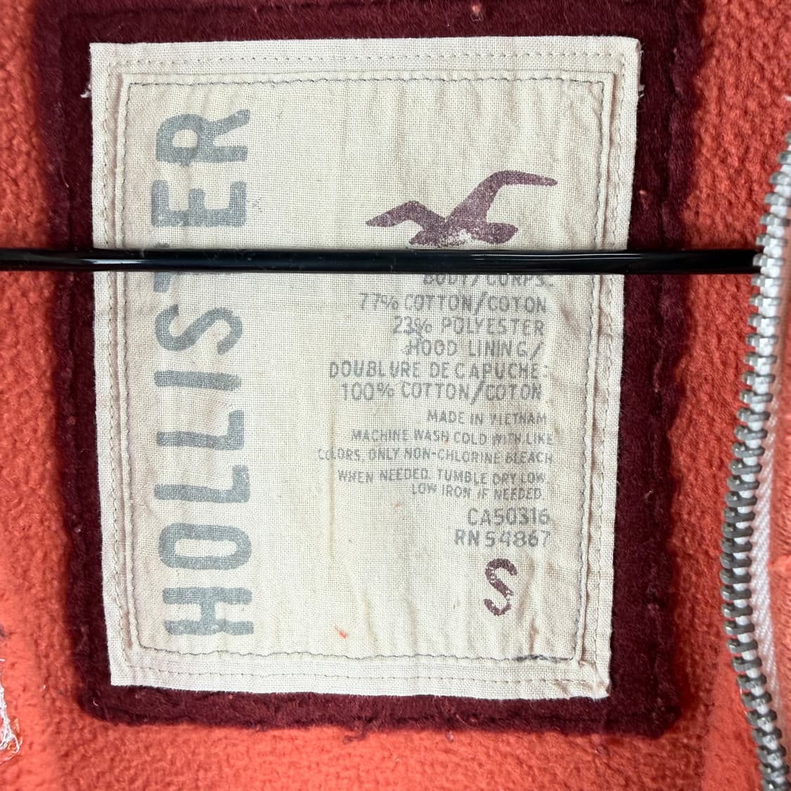 (S) 홀리스터 빈티지 후드집업 오렌지 상품이미지4