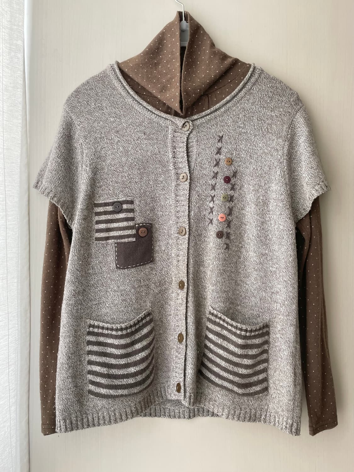 빈티지 모리걸 도트 터틀넥 상의 세트 / 모리걸 히피 상품이미지1