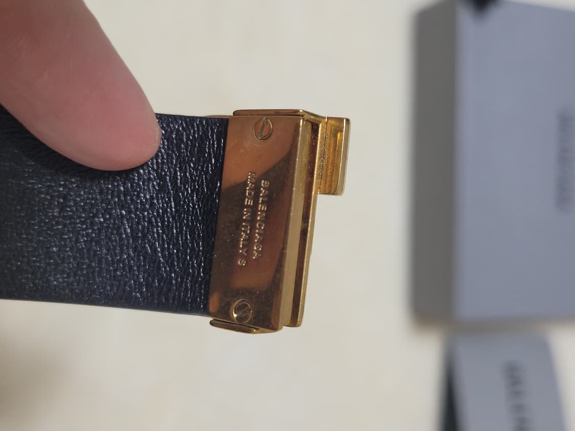 발렌시아가 BB 레더 브레이슬릿 골드 블랙 상품이미지5