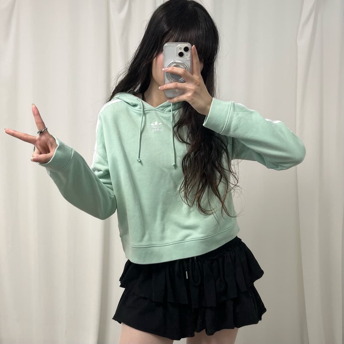 Adidas mint Firebird logo hoodie 상품이미지2