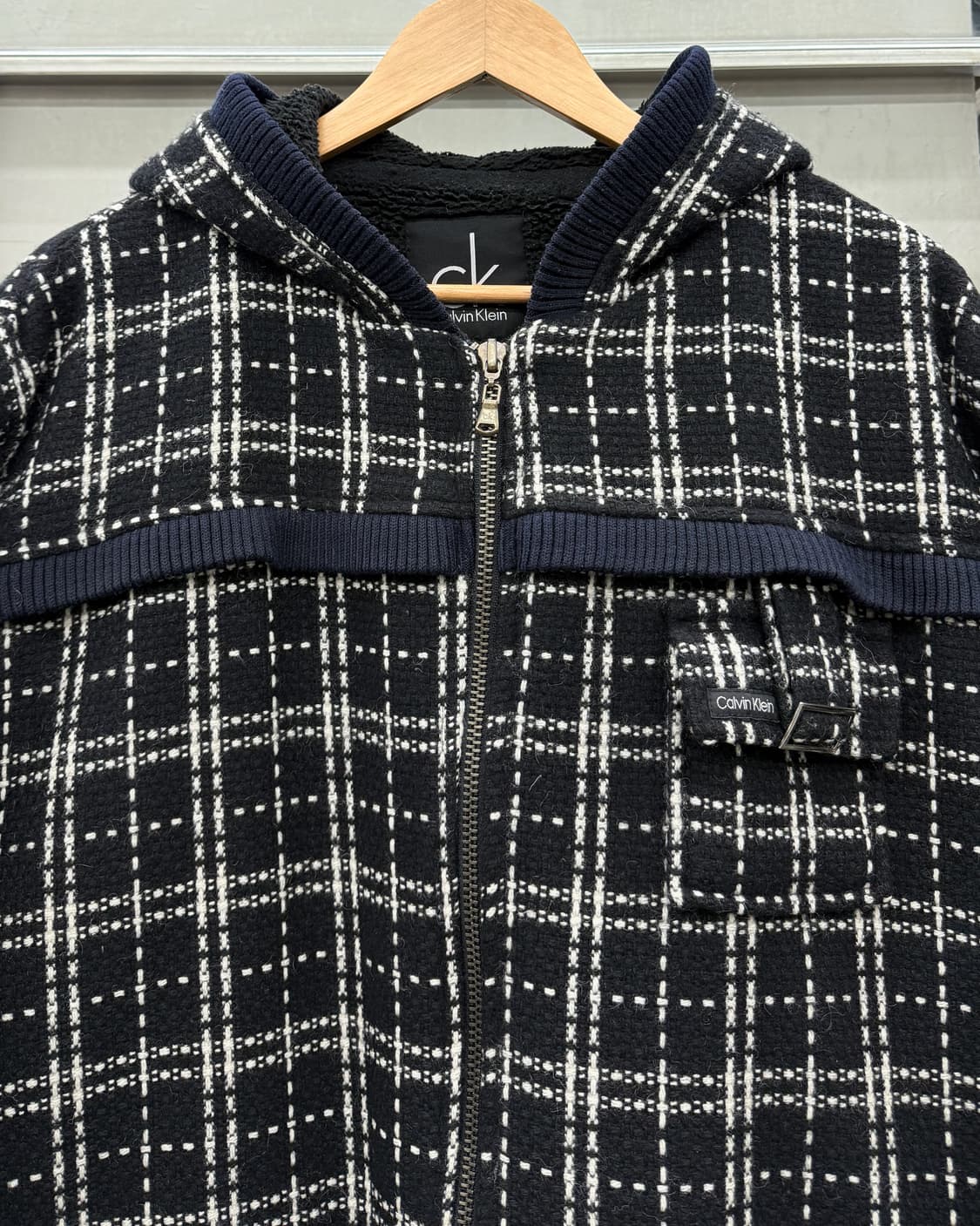 캘빈 클라인 00s 트위드 후드 점퍼 상품이미지3