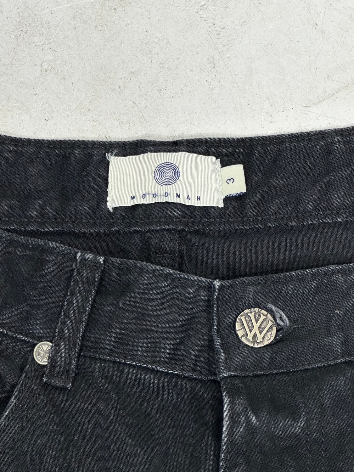우드먼 흑청 에센셜 와이드 데님 팬츠 청바지 상품이미지7