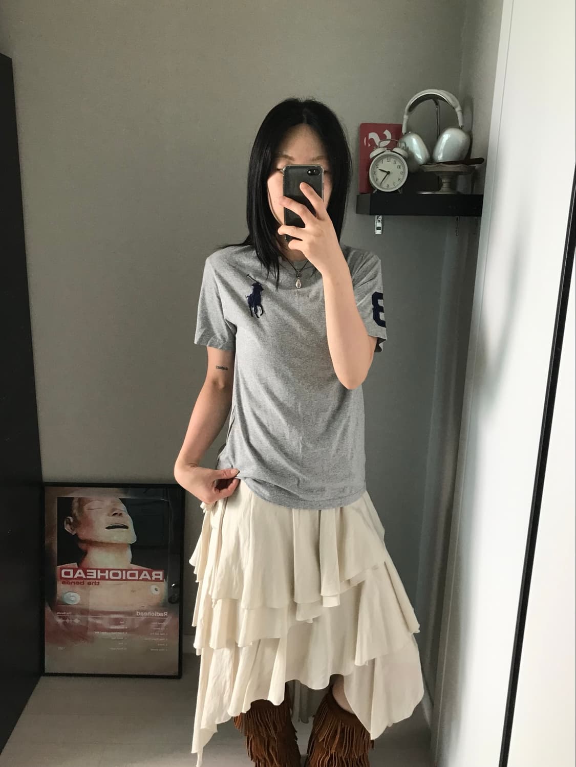 폴로 랄프로렌 빅포니로고 그레이 반팔티 상품이미지1