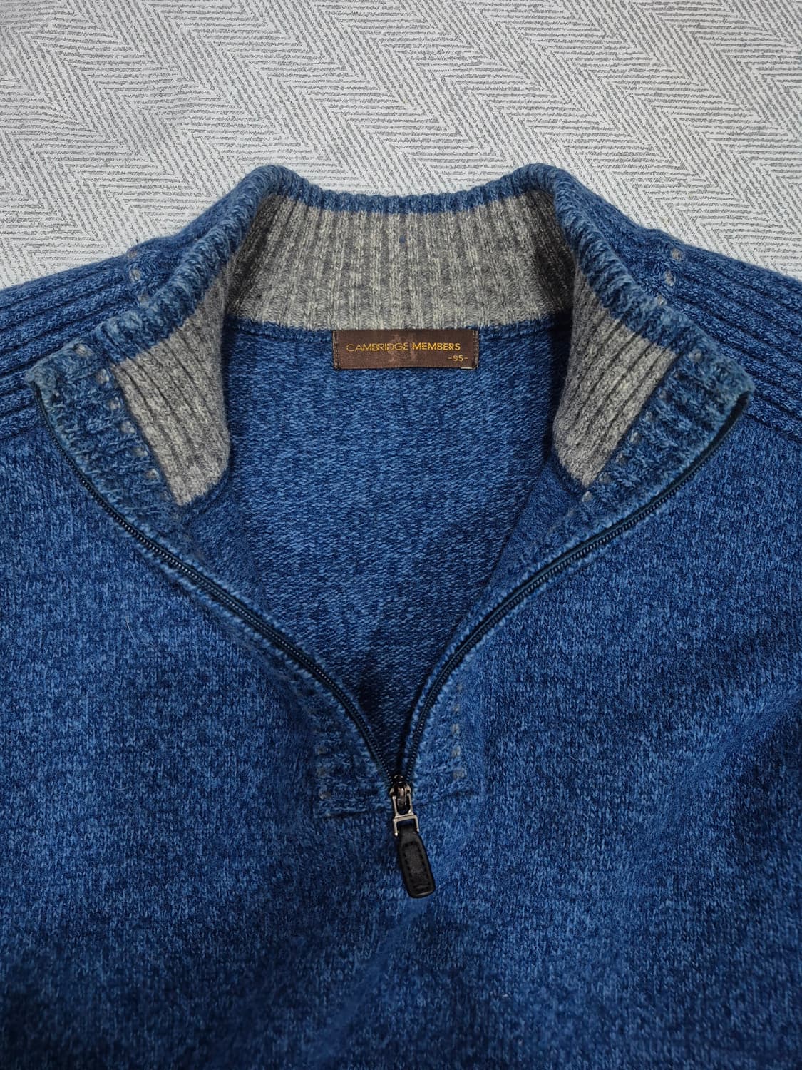 캠브리지맴버스 블루 하프넥 니트 스웨터 남성 95사이즈 상품이미지4