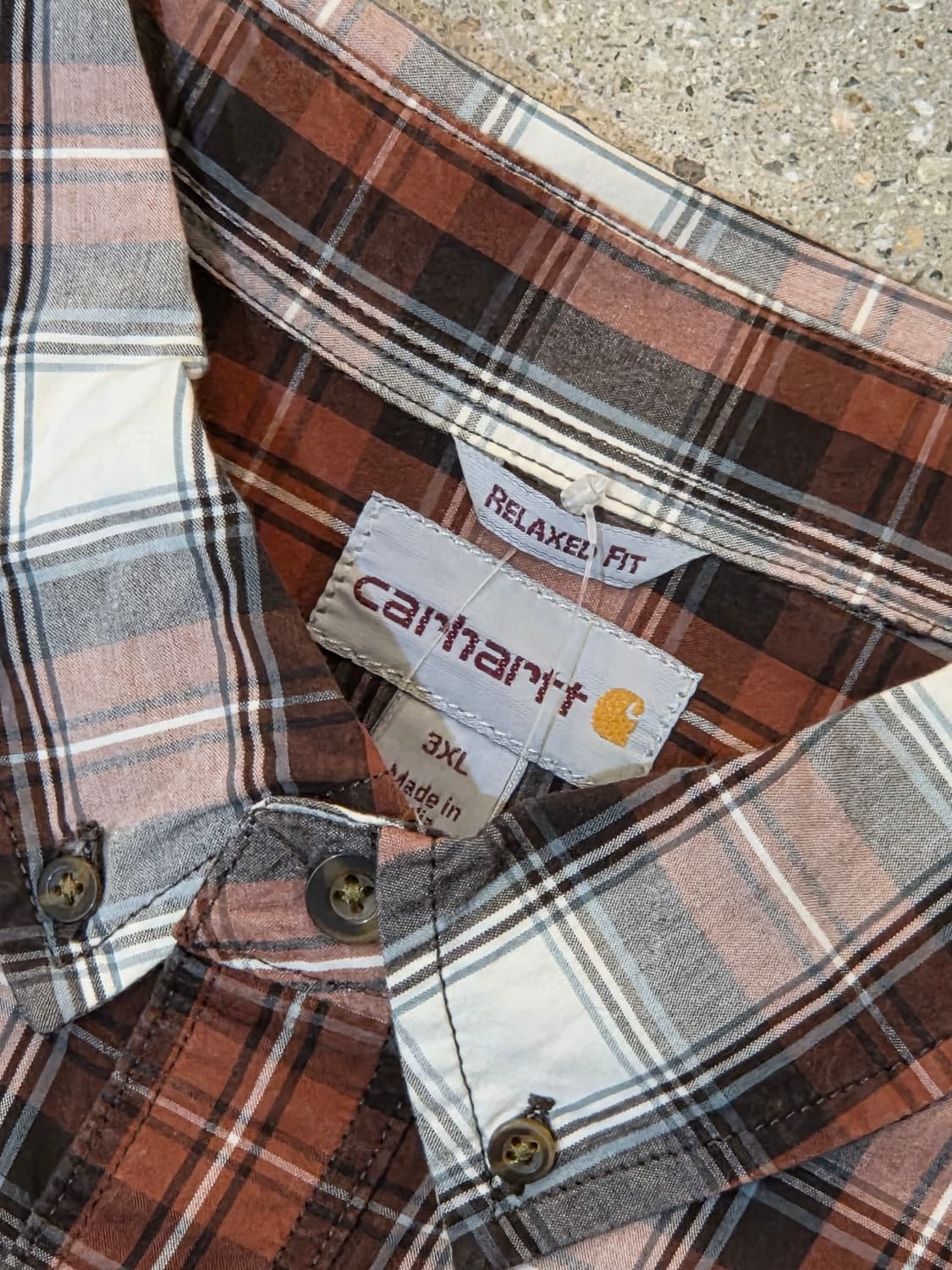 칼하트 더스티오렌지 체크반팔셔츠 상품이미지2