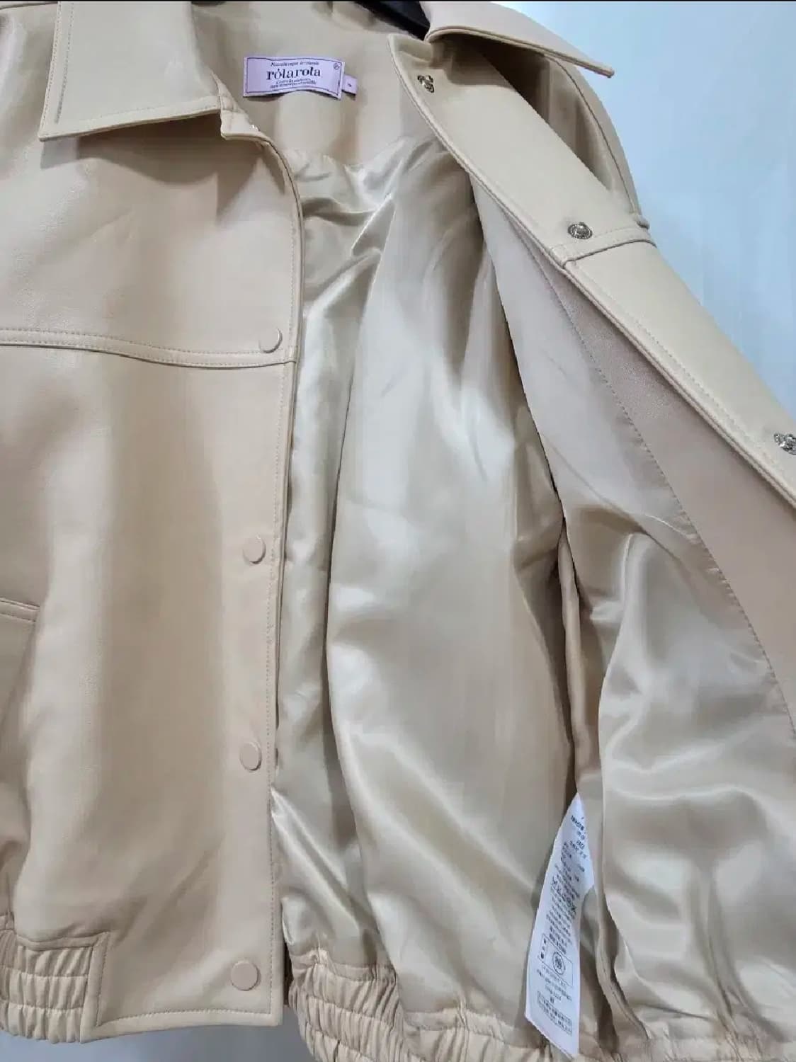 rolarola 로라로라 베이지 레더 자켓 상품이미지5