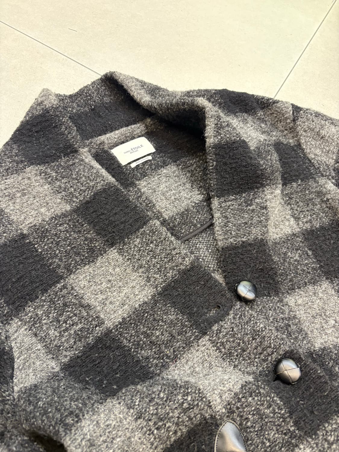 이자벨마랑 지노 체크 울 코트 상품이미지3