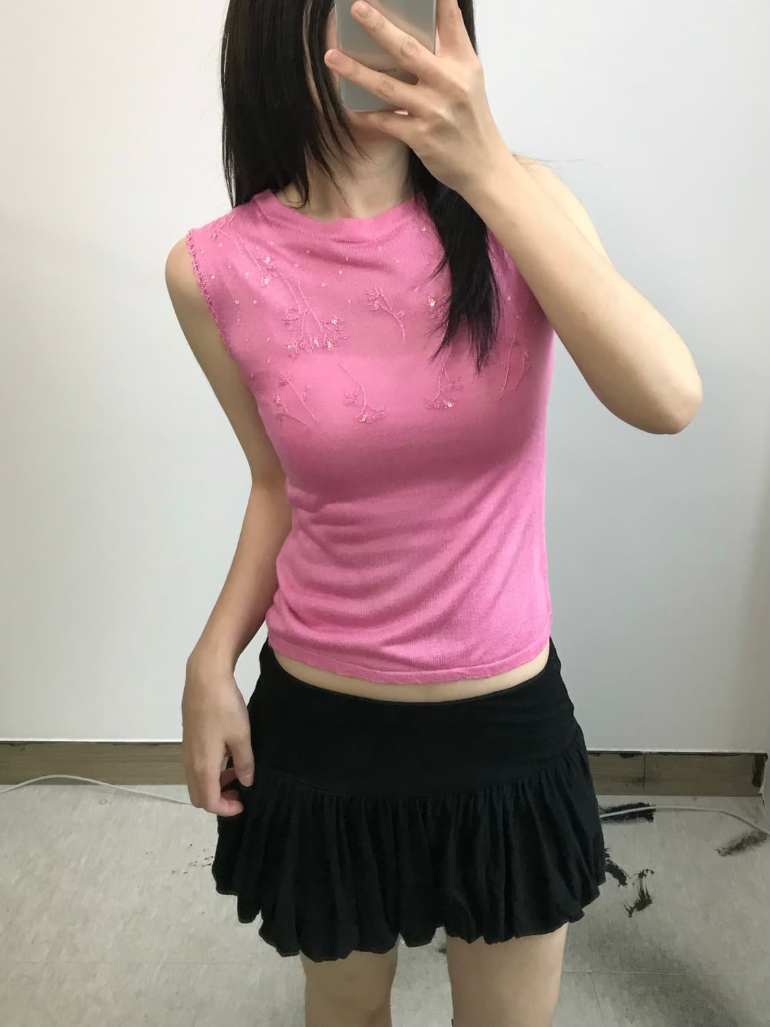 빈티지 스팽글 자수 나시 상품이미지1