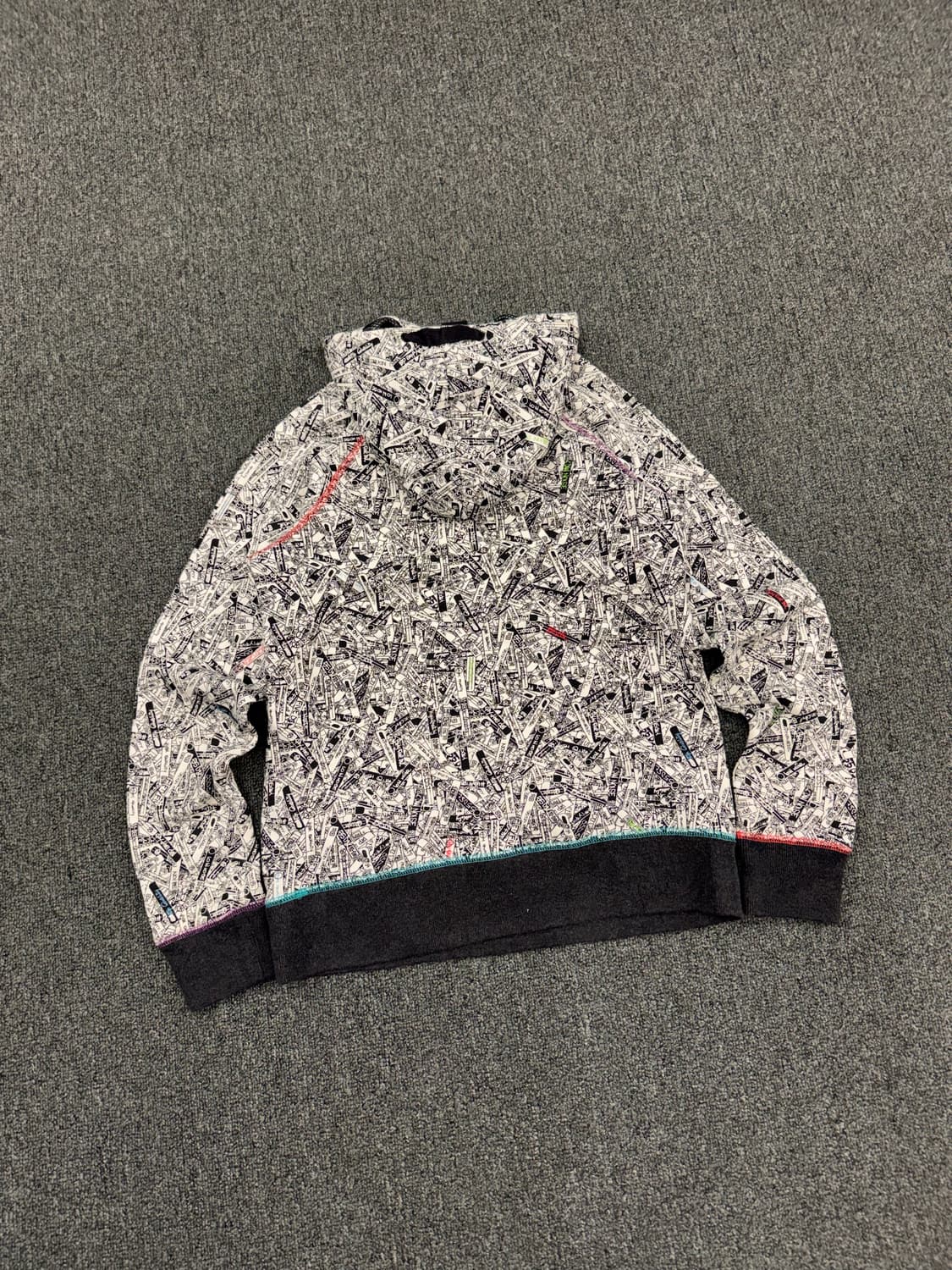 S)55DSL 빈티지 그래피티 패턴 후드티 상품이미지6