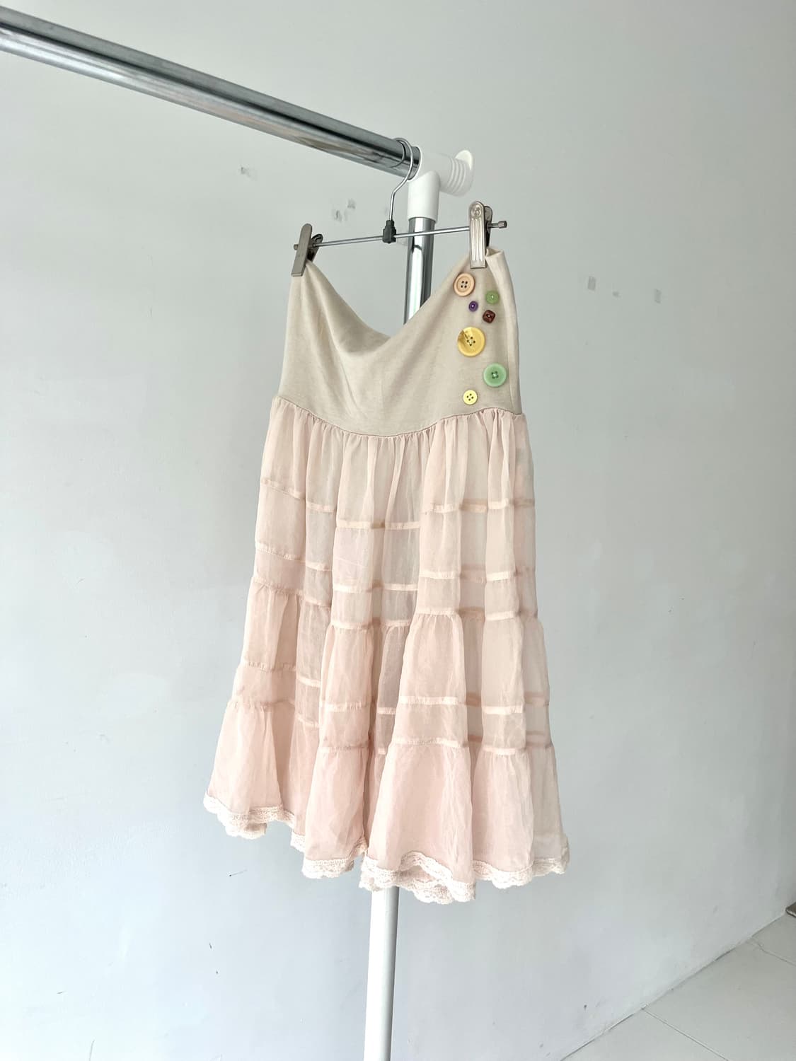 Sheer button chiffon skirt 상품이미지1