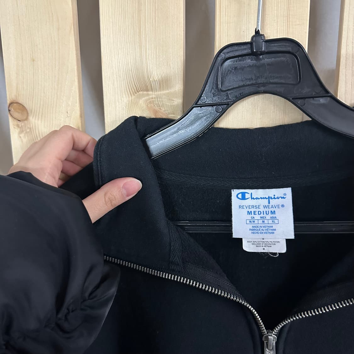 (L) 챔피온 블랙 반집업 맨투맨 상품이미지6