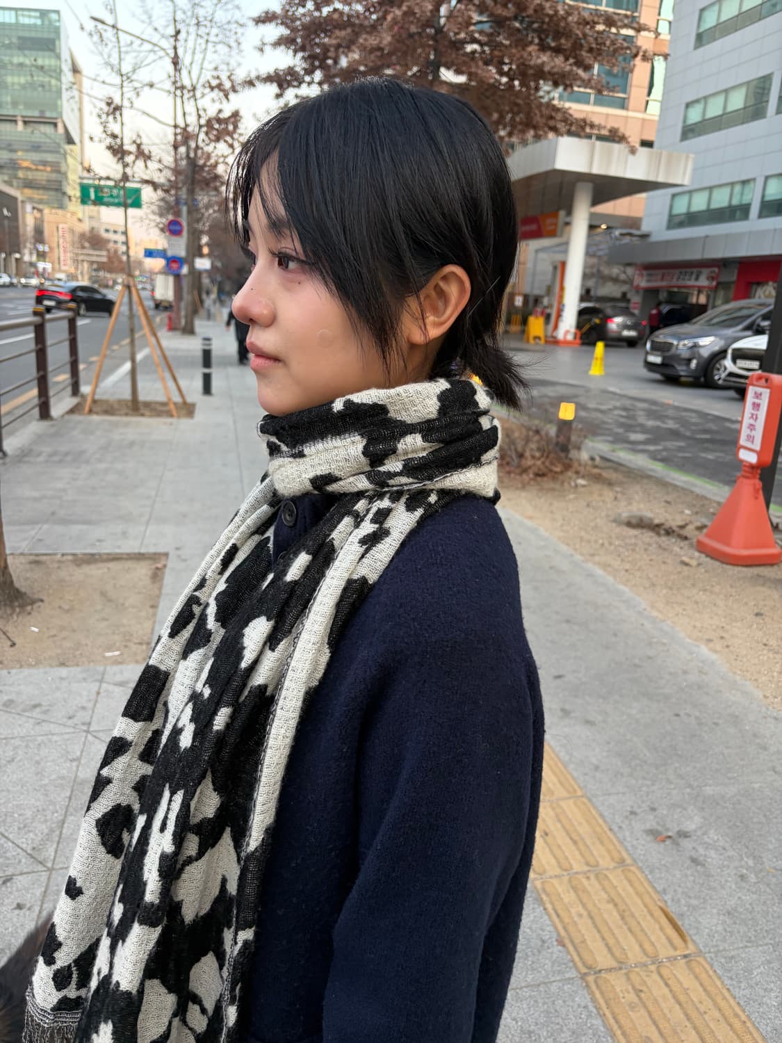 Vintage 울 캐시미어 혼방 점박이 머플러 상품이미지2