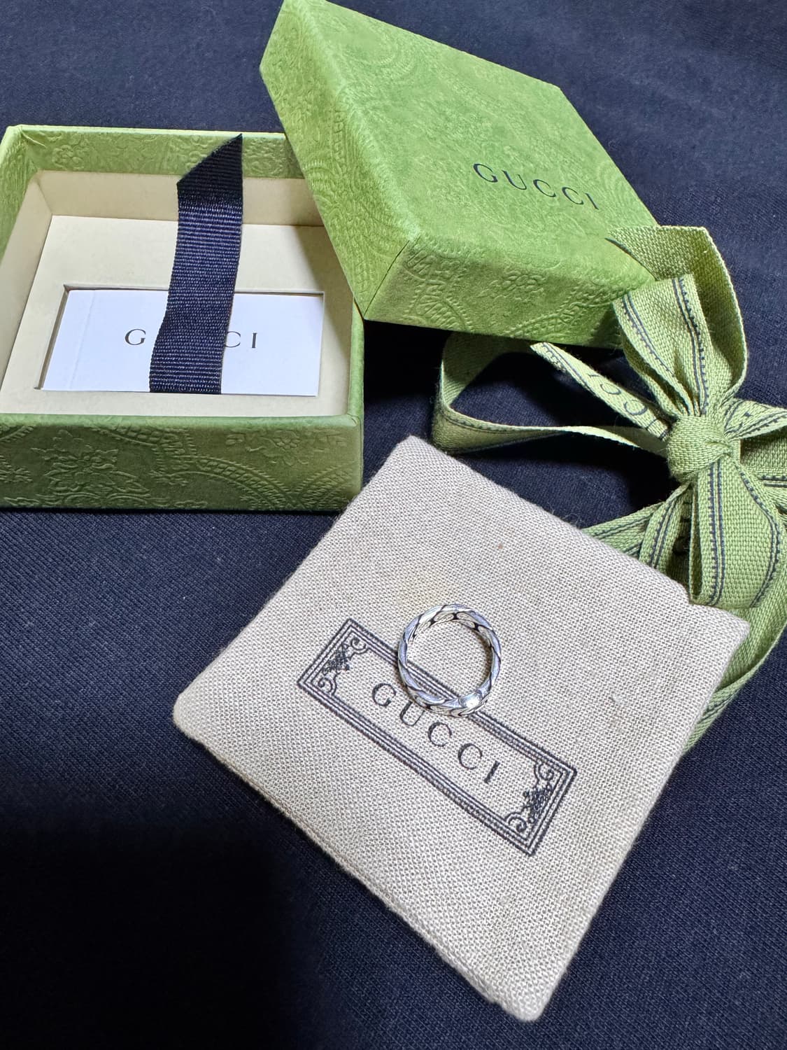 와이드 구찌 인터로킹 체인 반지(10호) 상품이미지5