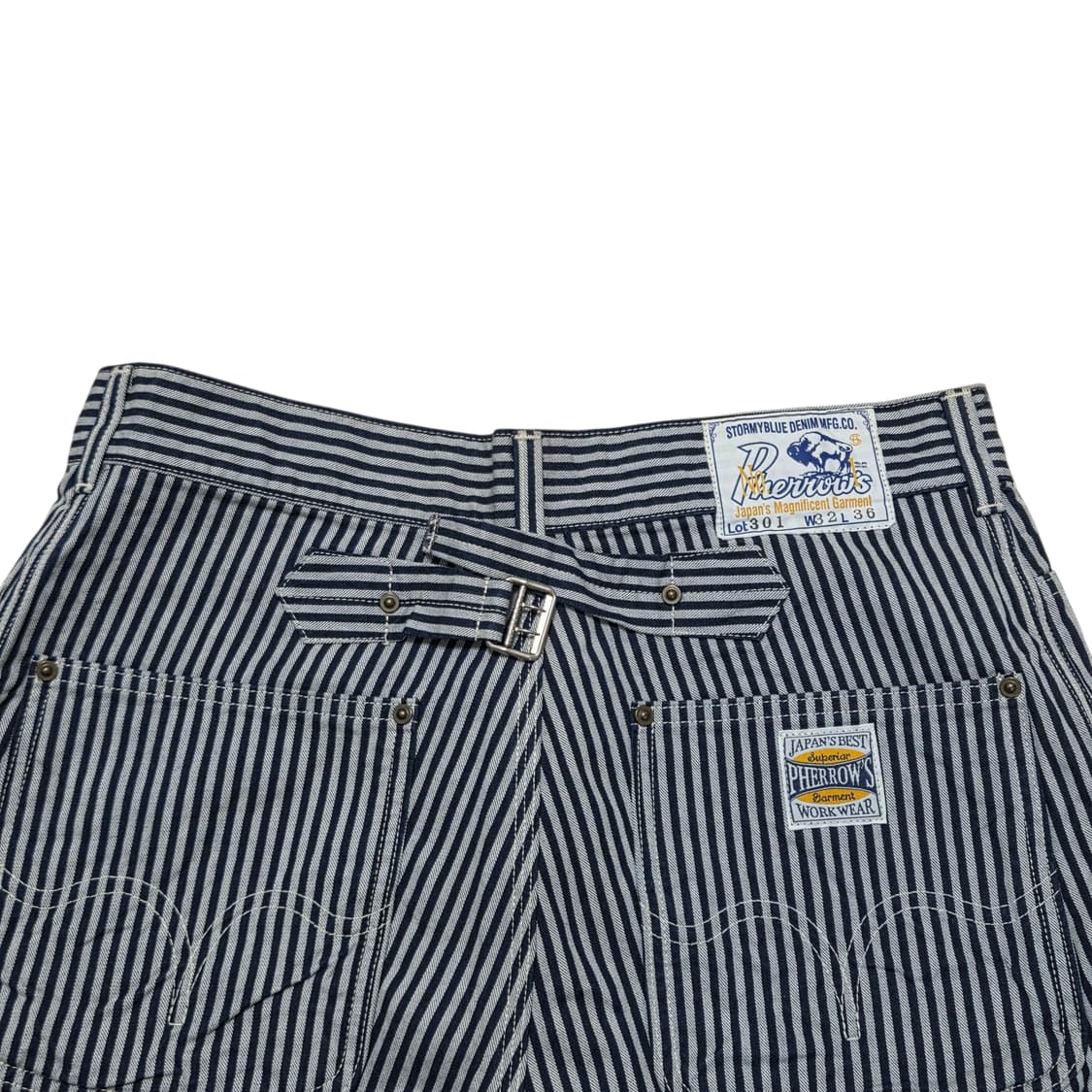 Pherrow's 페로우즈 32사이즈 히코리 스트라이프 메인트 워크 팬츠 상품이미지8