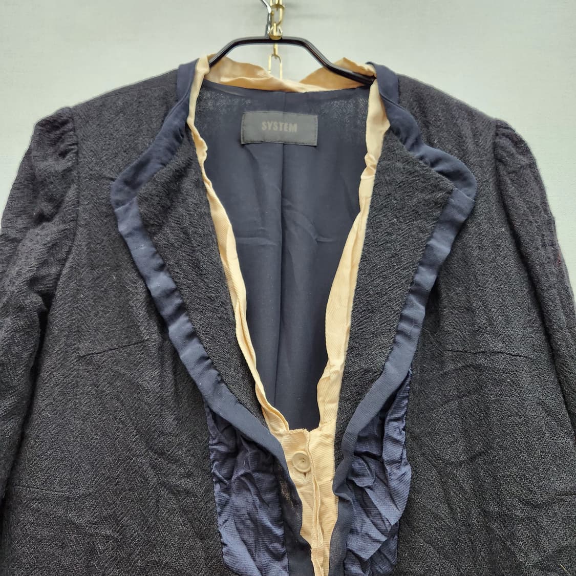 한섬 시스템 프릴 티테일 모 자켓 S~M 상품이미지2