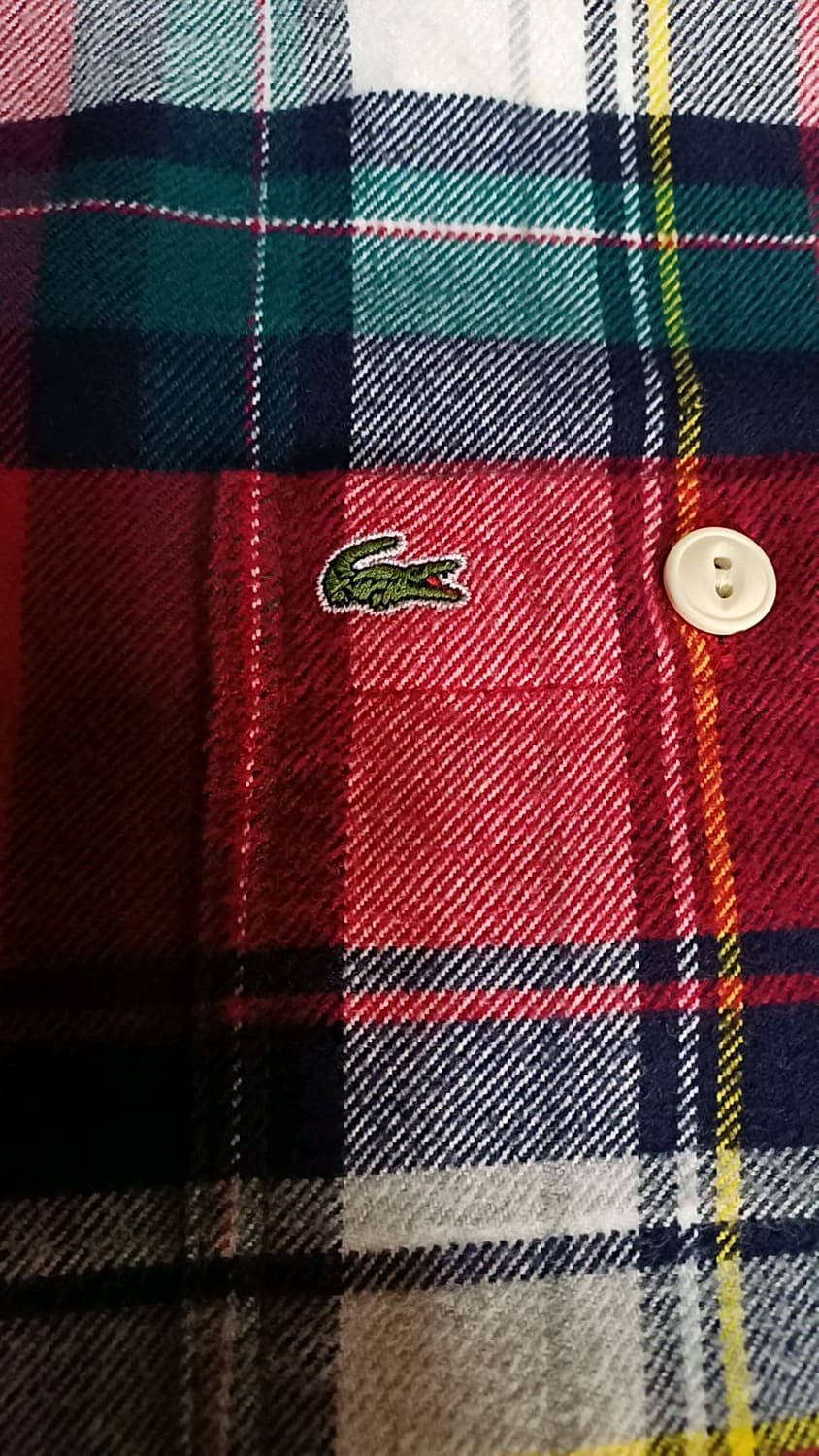 라코스테 모직체크남방 100 가슴59 기장79 상품이미지3
