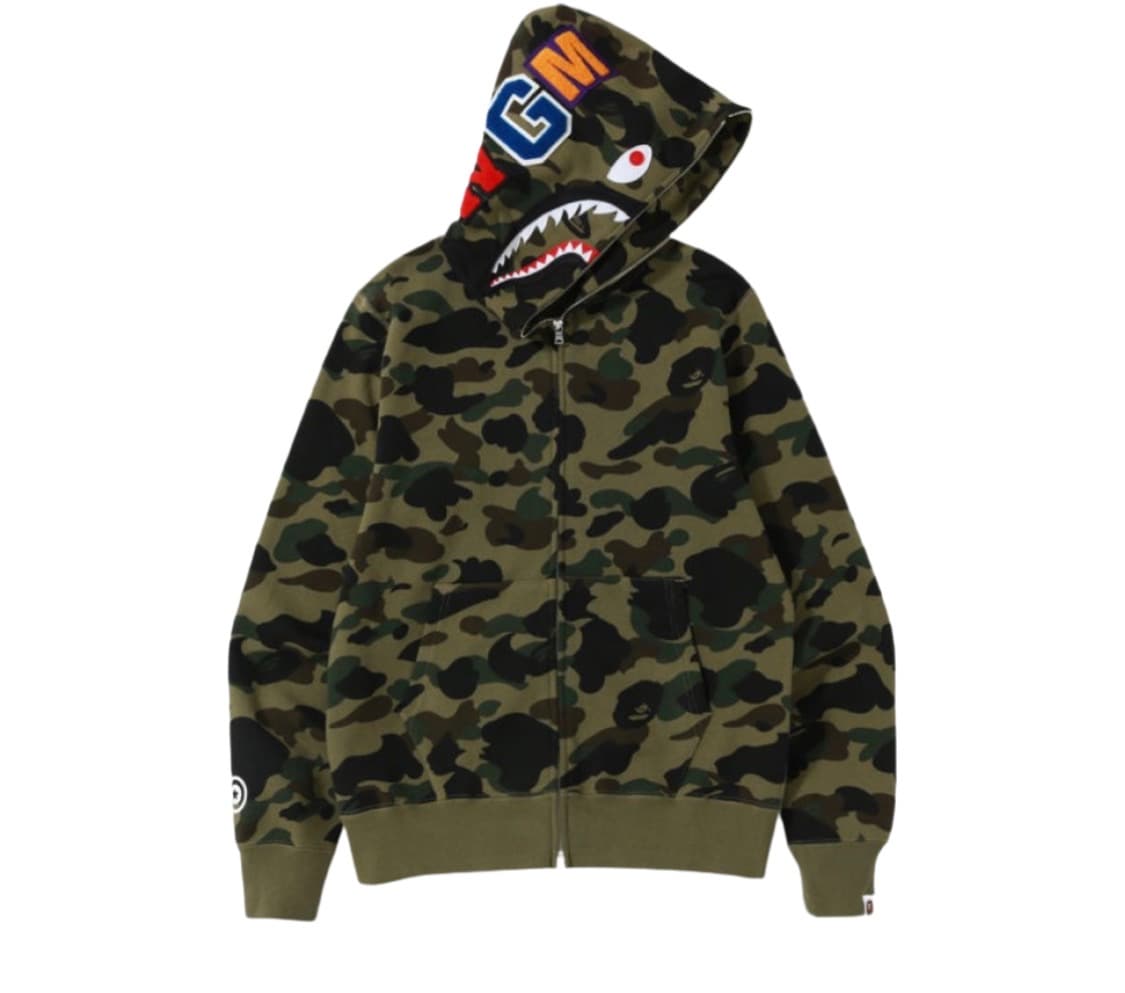 구매) 베이프 퍼스트 카모 샤크 후드집업 녹계  상품이미지1