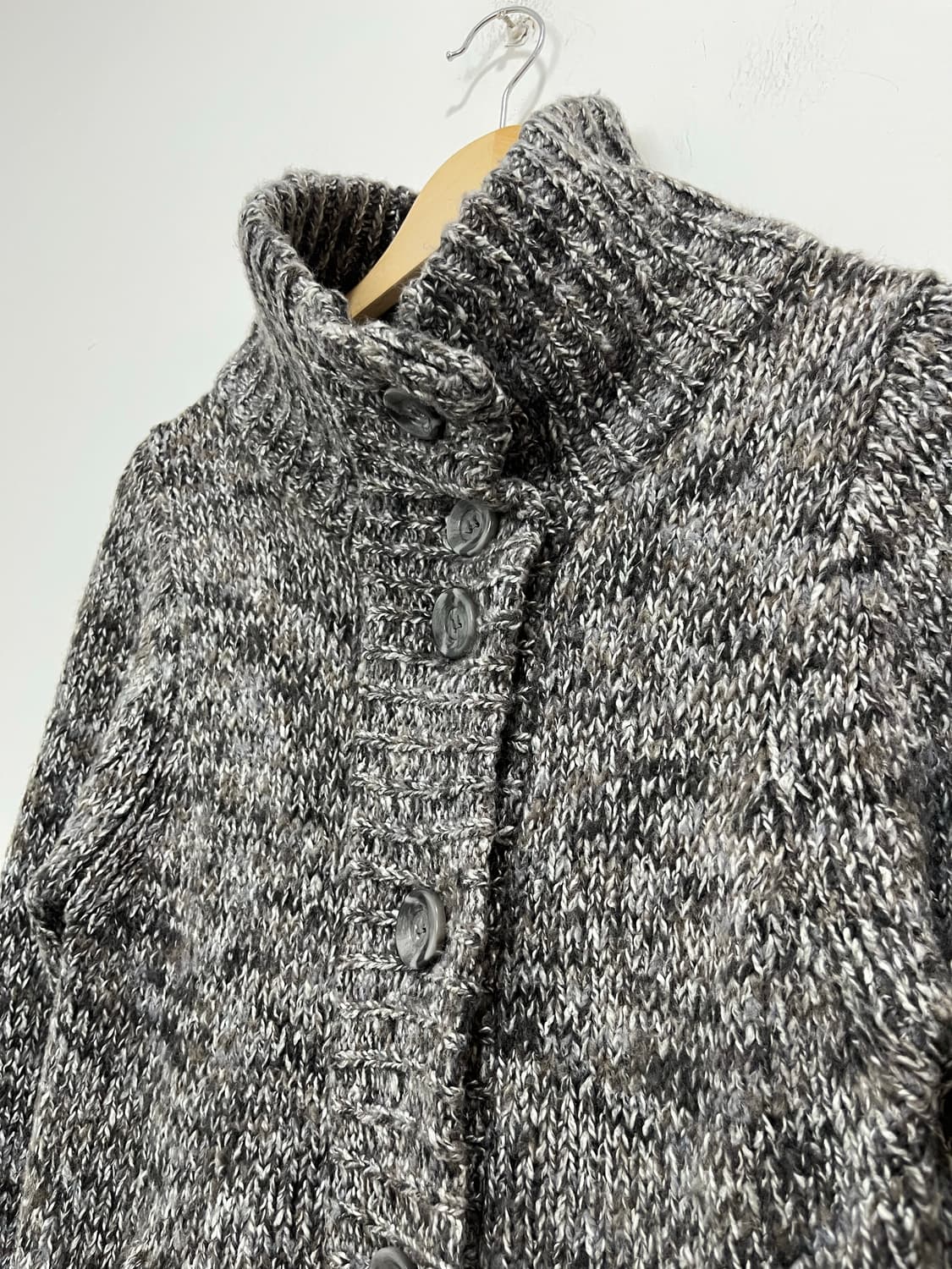 일본 빈티지 모리걸 하이넥 그레이 니트 롱가디건 상품이미지6