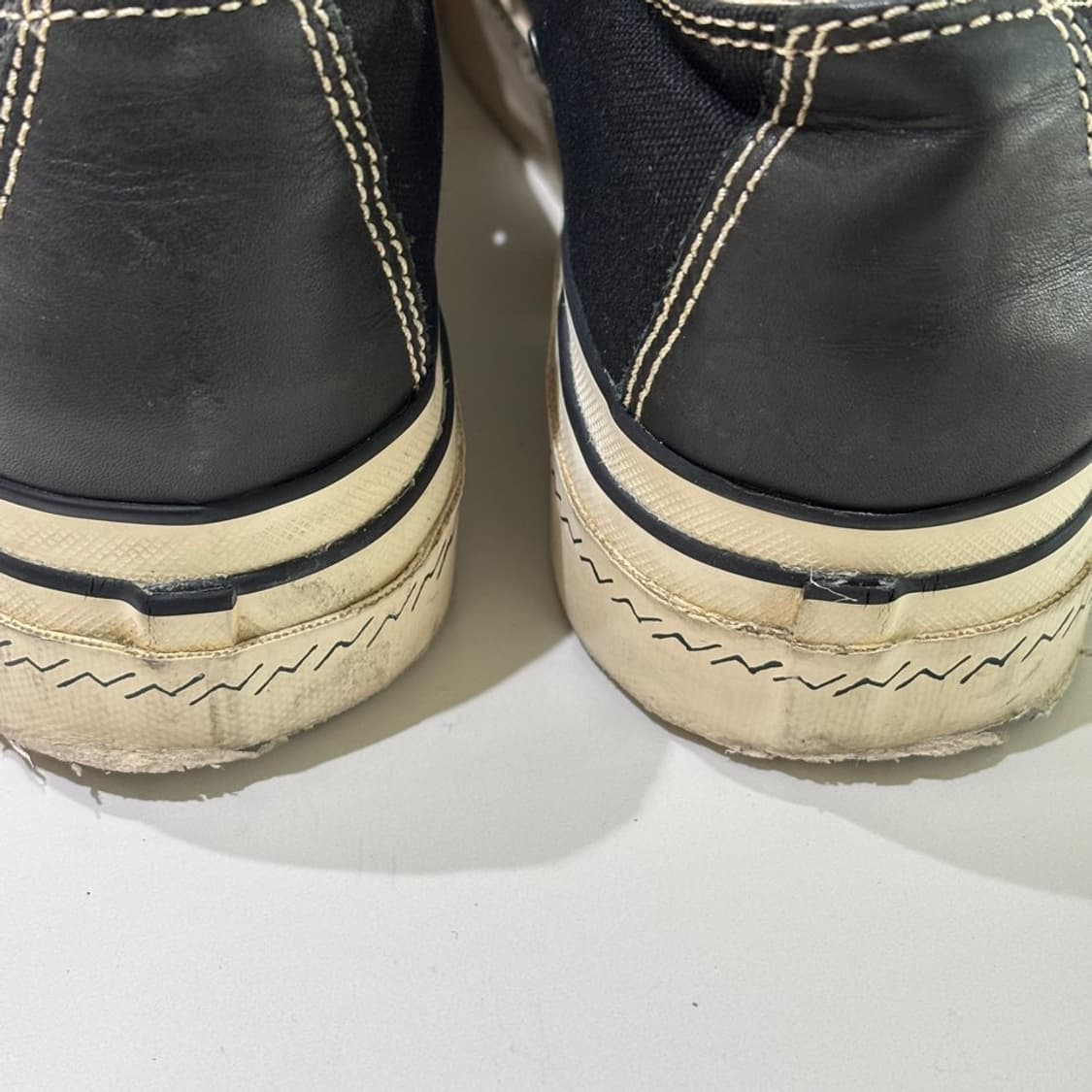 us8.5) 비즈빔 visvim 스캐그웨이 지 패턴 로우 블랙 상품이미지6